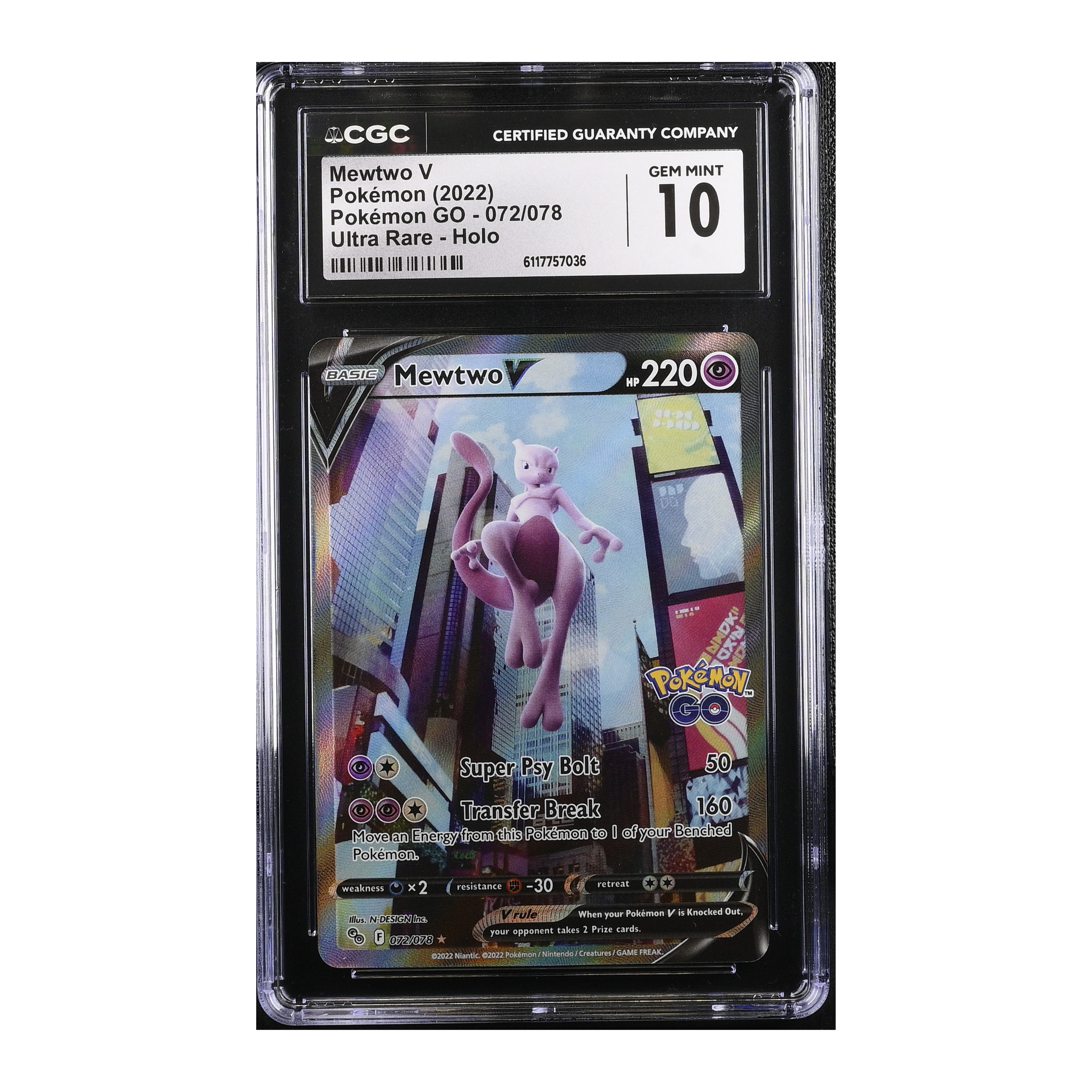Mewtwo V (2022) Pokémon GO - CGC 10