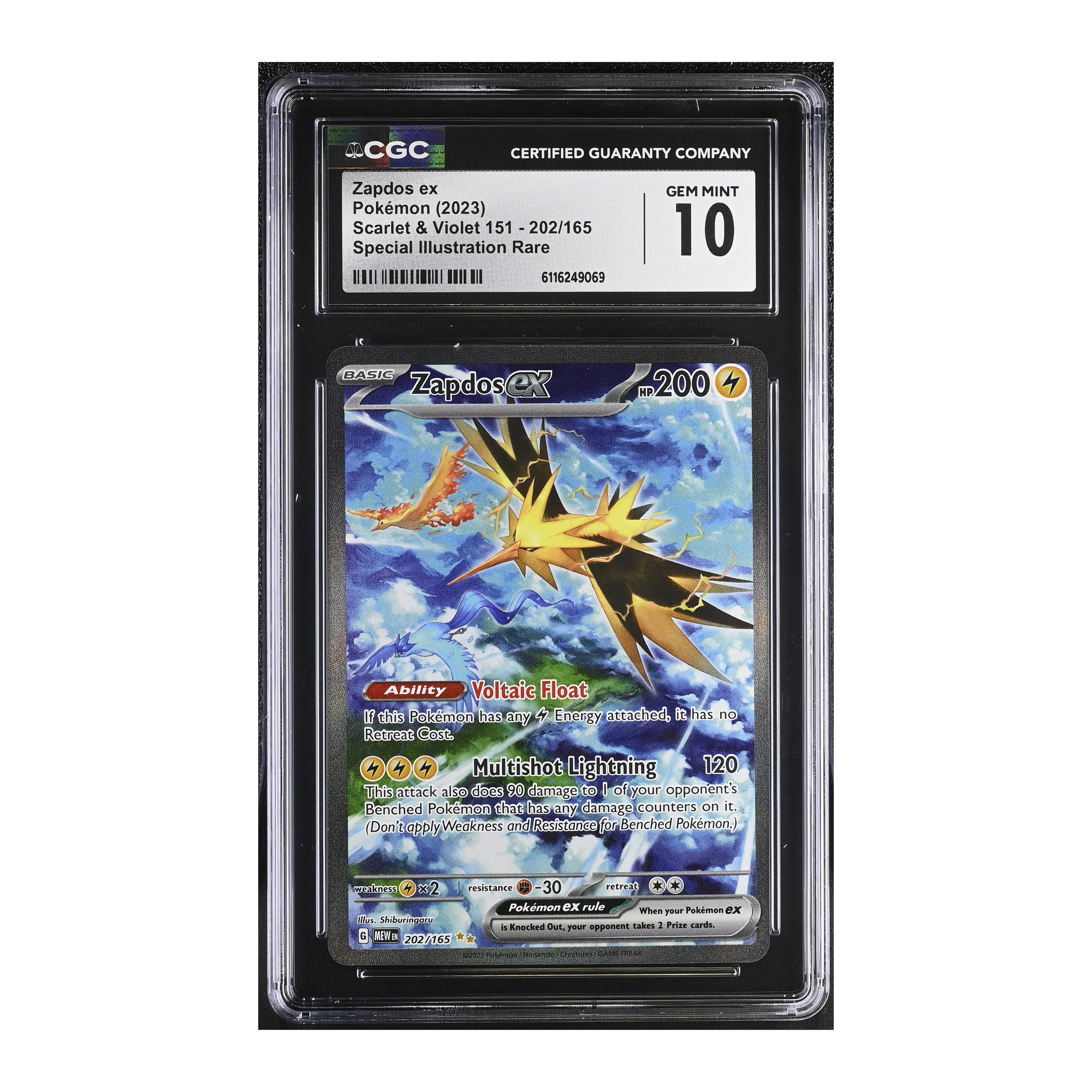 Zapdos EX (2023) Scarlet & Violet Pokémon 151 - CGC 10