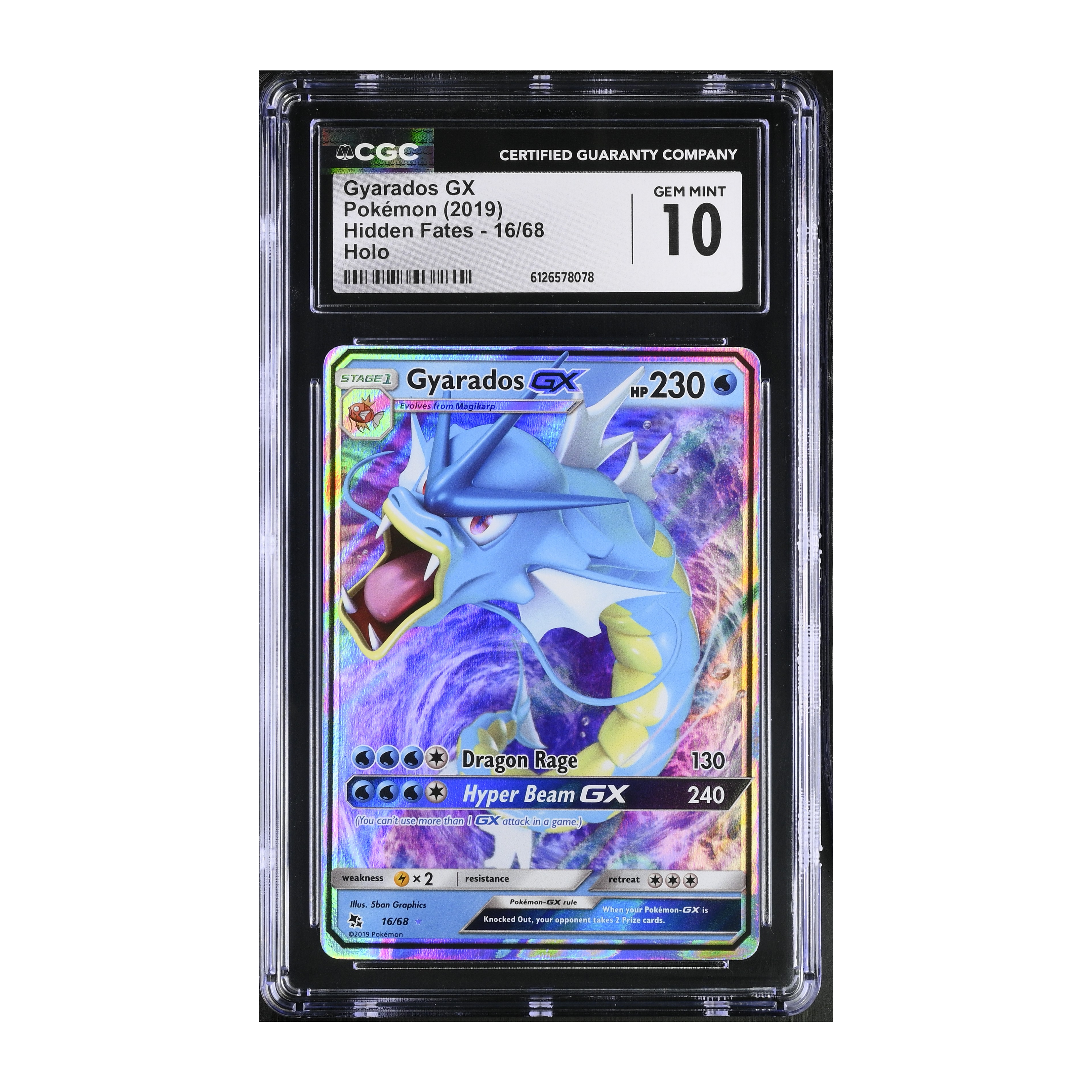 Gyarados GX (2018) Hidden Fates - CGC 10