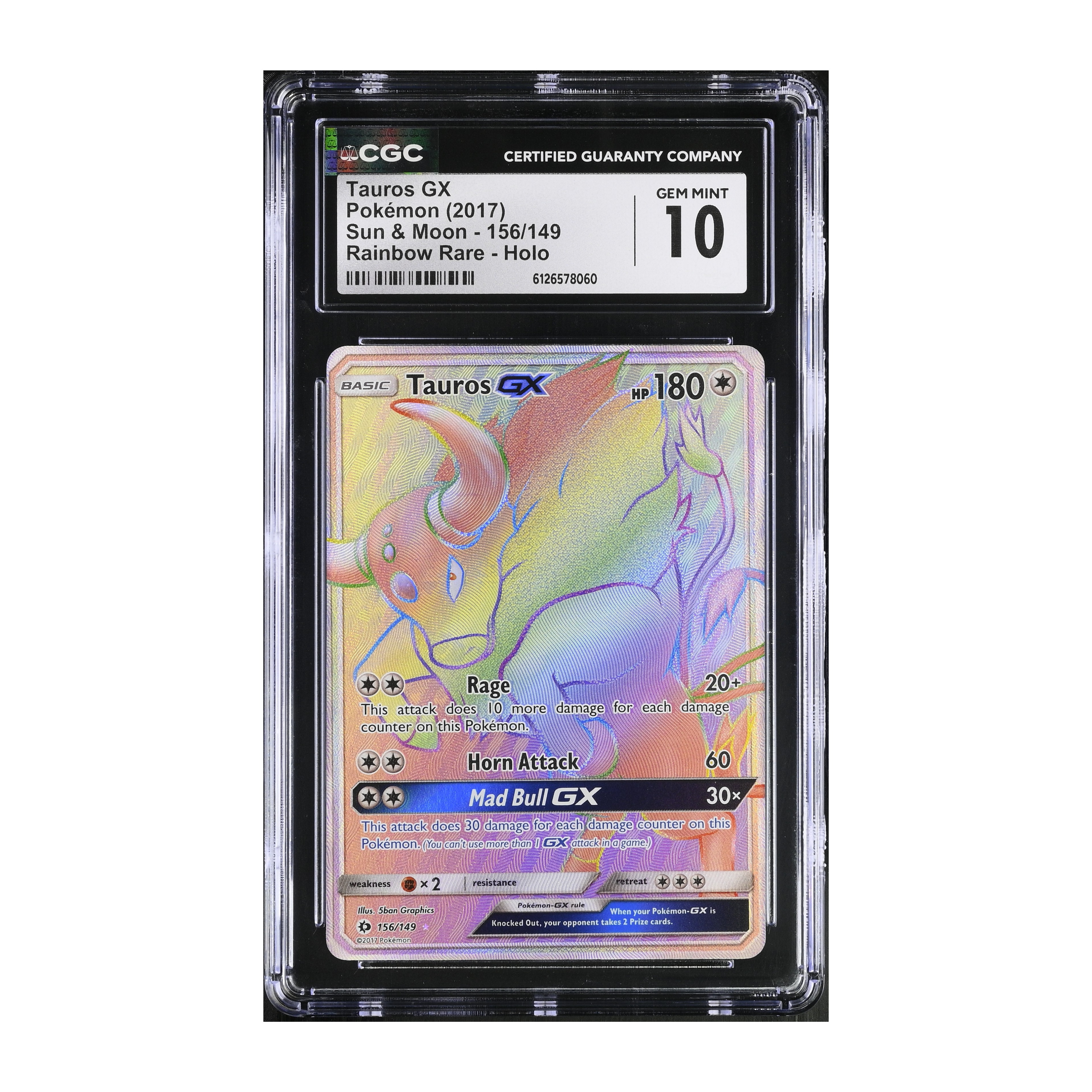 Tauros GX (2018) Sun & Moon - CGC 10