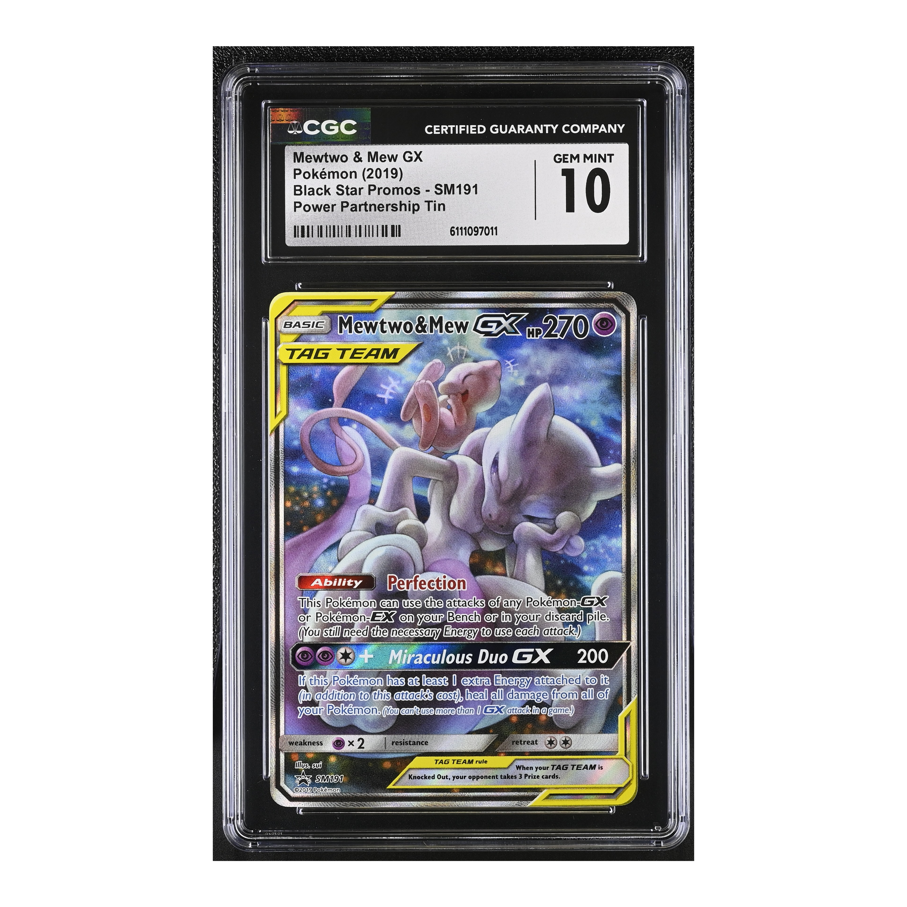 Mewtwo & Mew GX (2019) Black Star Promos - CGC 10