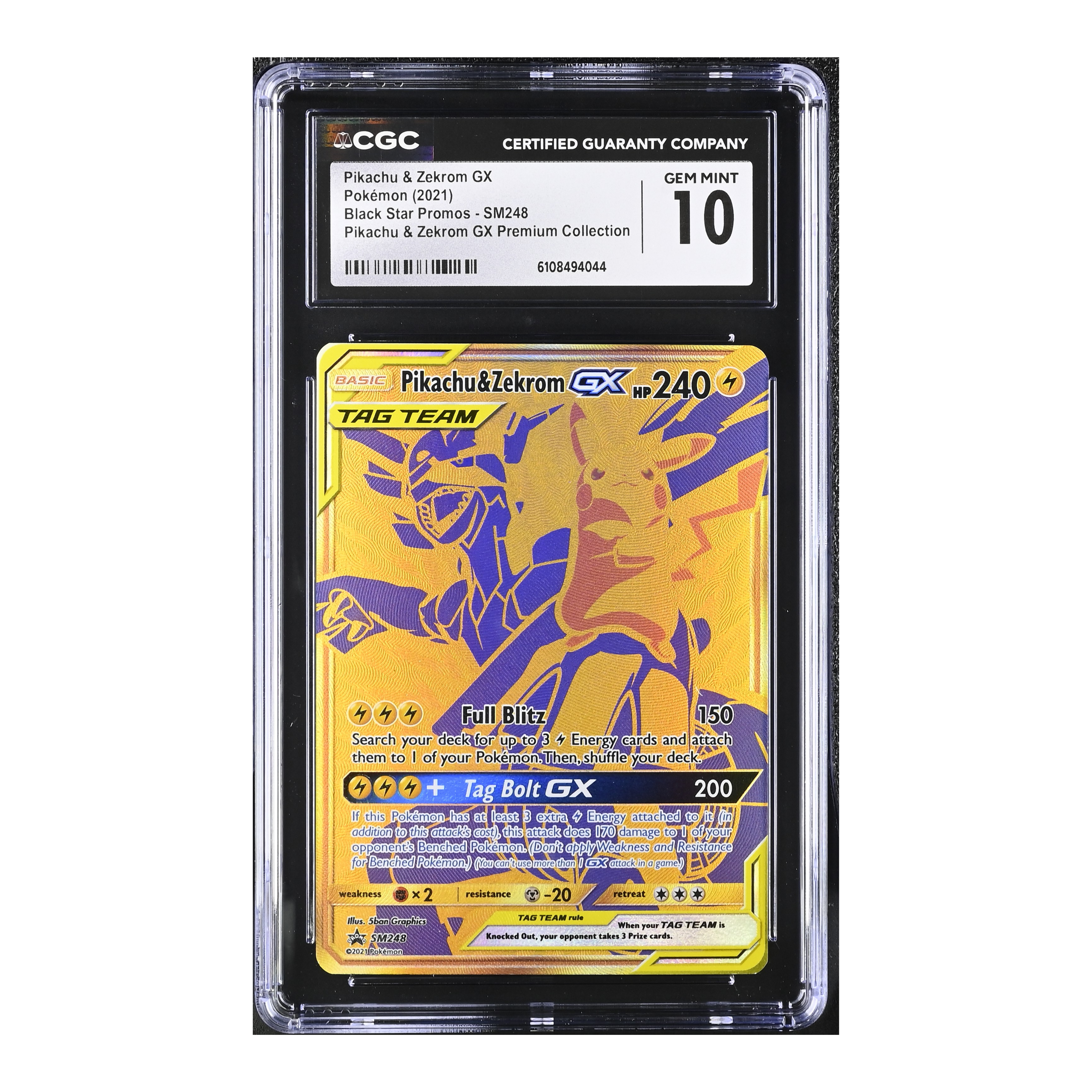 Pikachu & Zekrom GX (2021) Black Star Promos - CGC 10