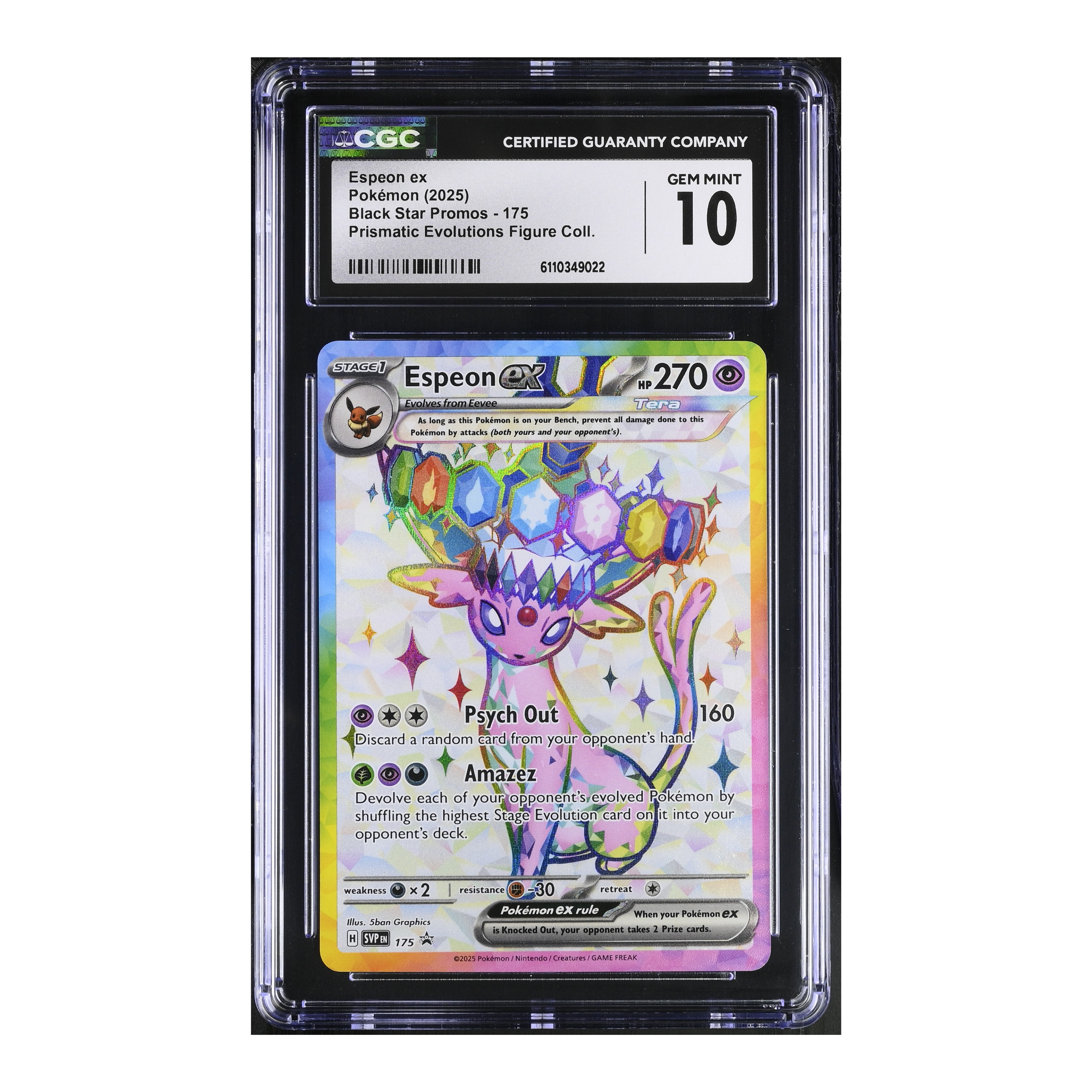 Espeon EX (2025) Black Star Promo Figure Collection - CGC 10