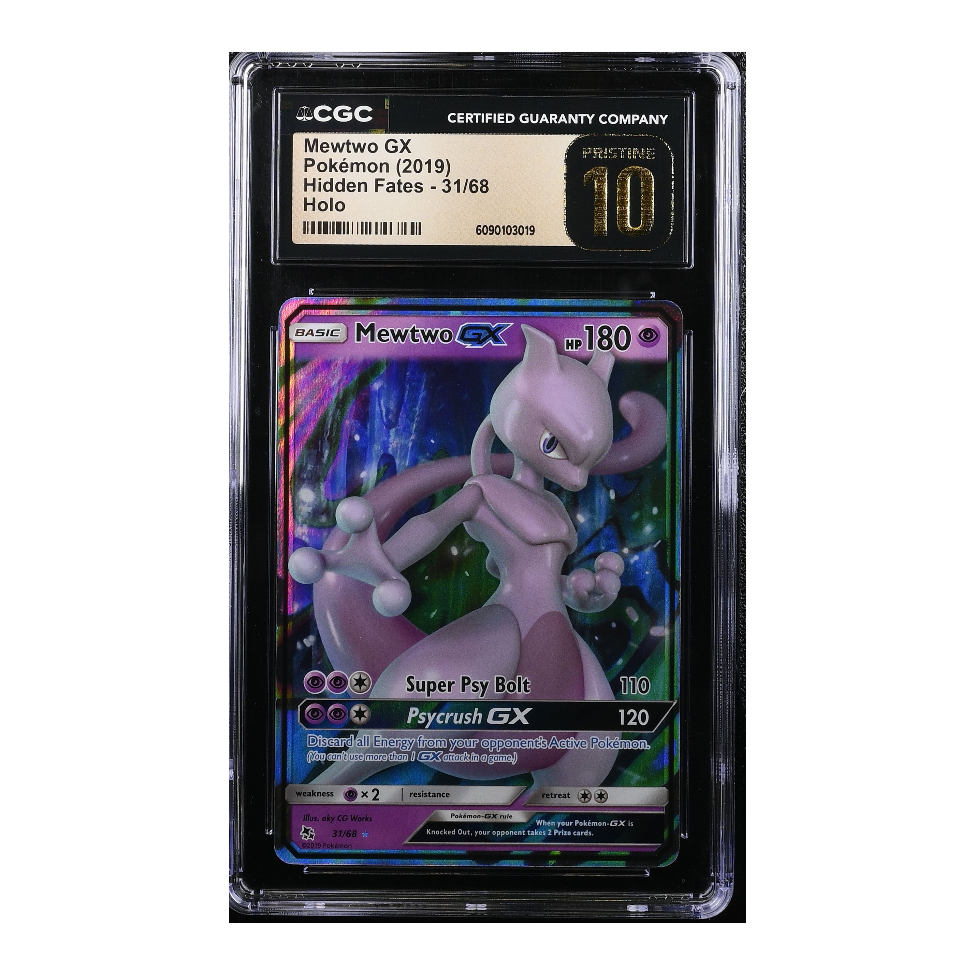 Mewtwo GX (2019) Hidden Fates - CGC 10 PRISTINE