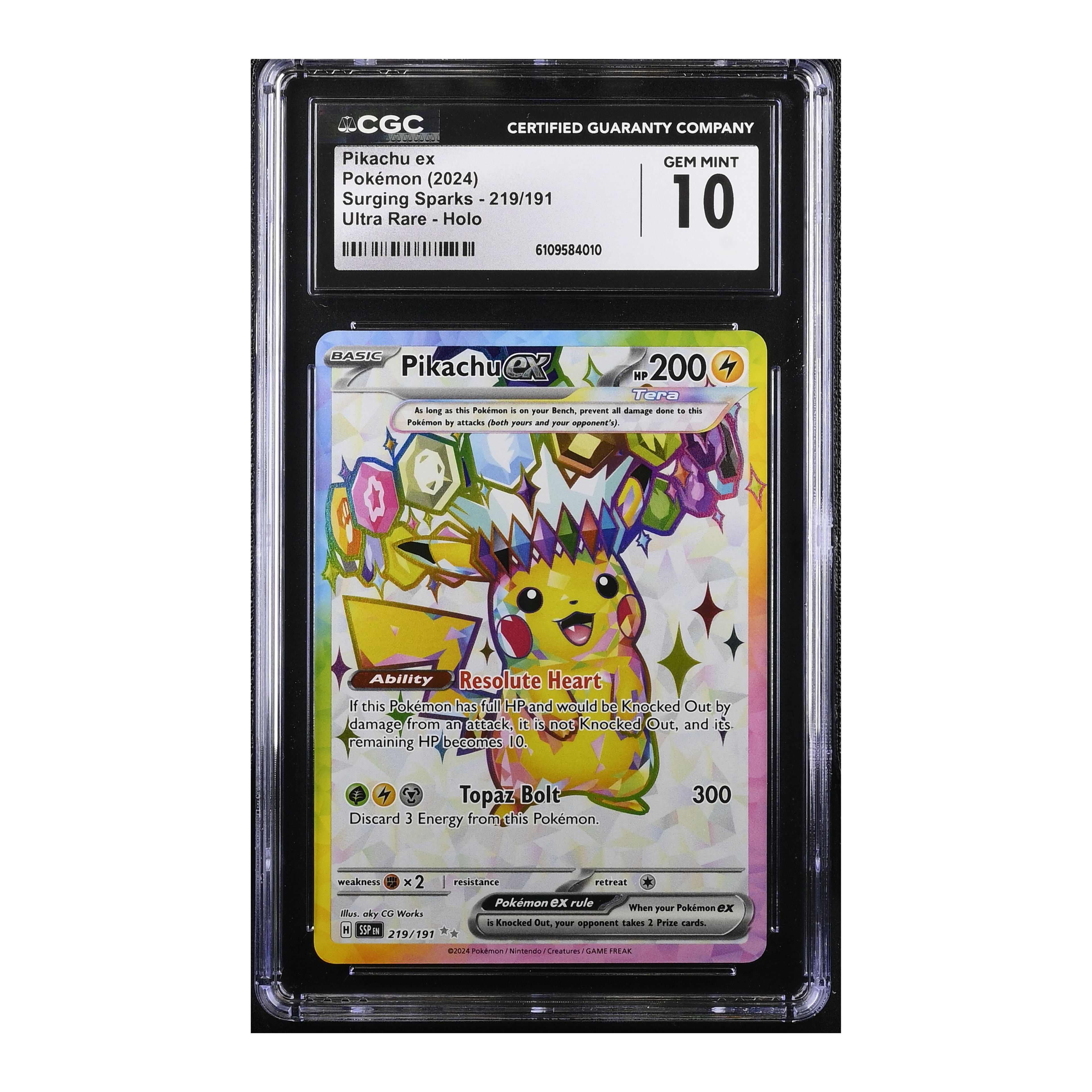 Pikachu EX (2024) Surging Sparks - CGC 10