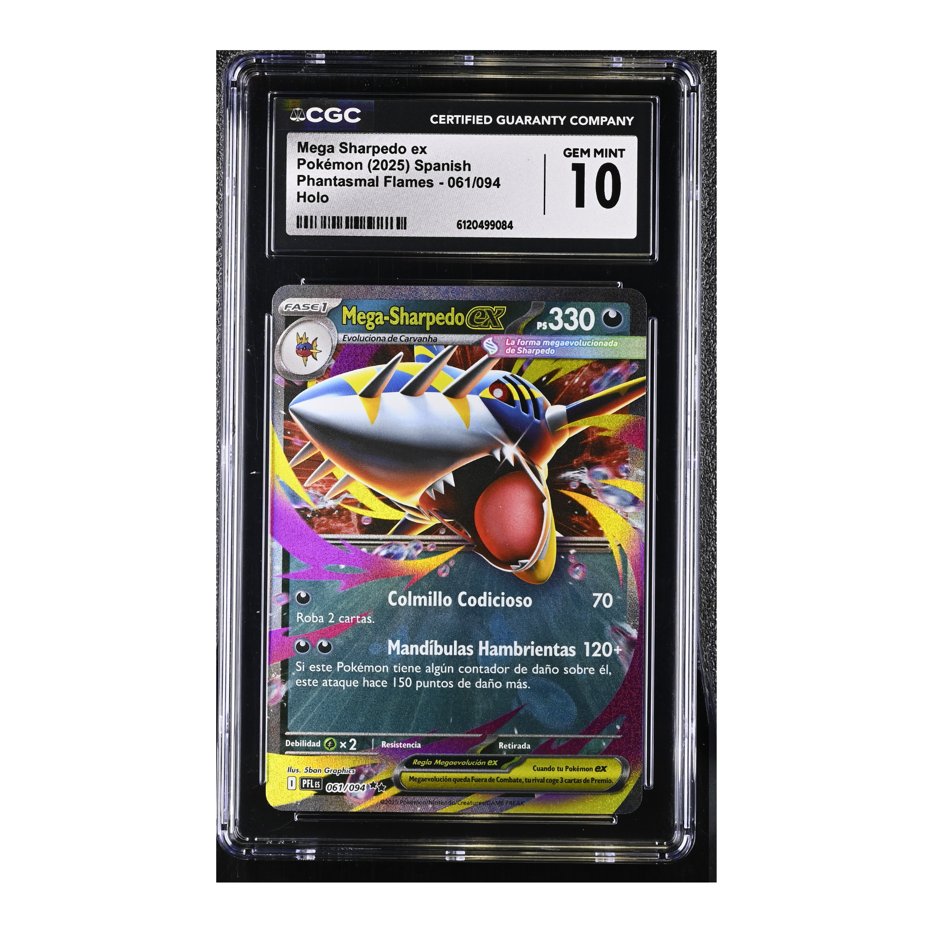 Mega Sharpedo EX (2025) Spanish Phantasmal Flames 61/94 - CGC 10