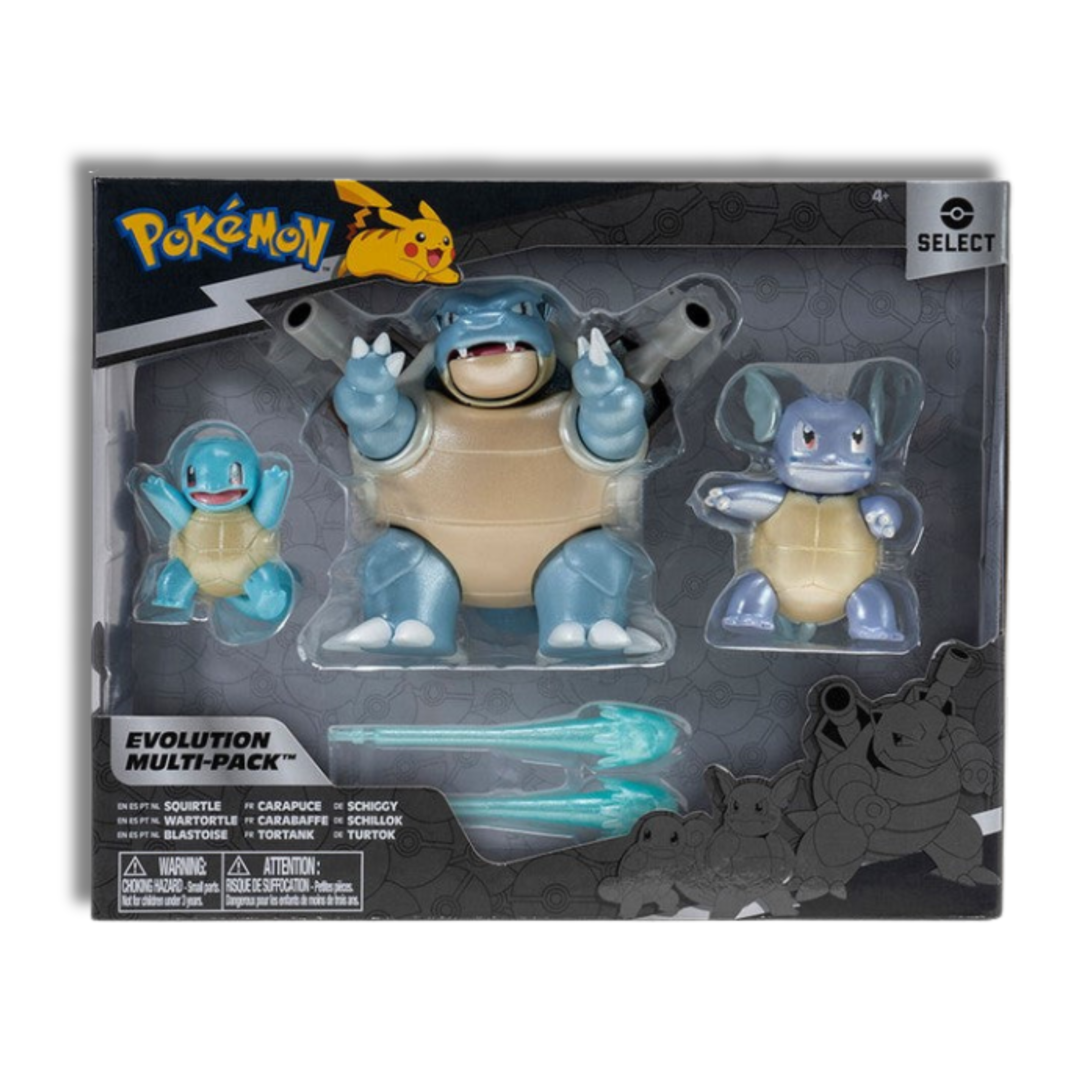 Pack de Figuras Squirtle, Wartortle y Blastoise - Pokemon