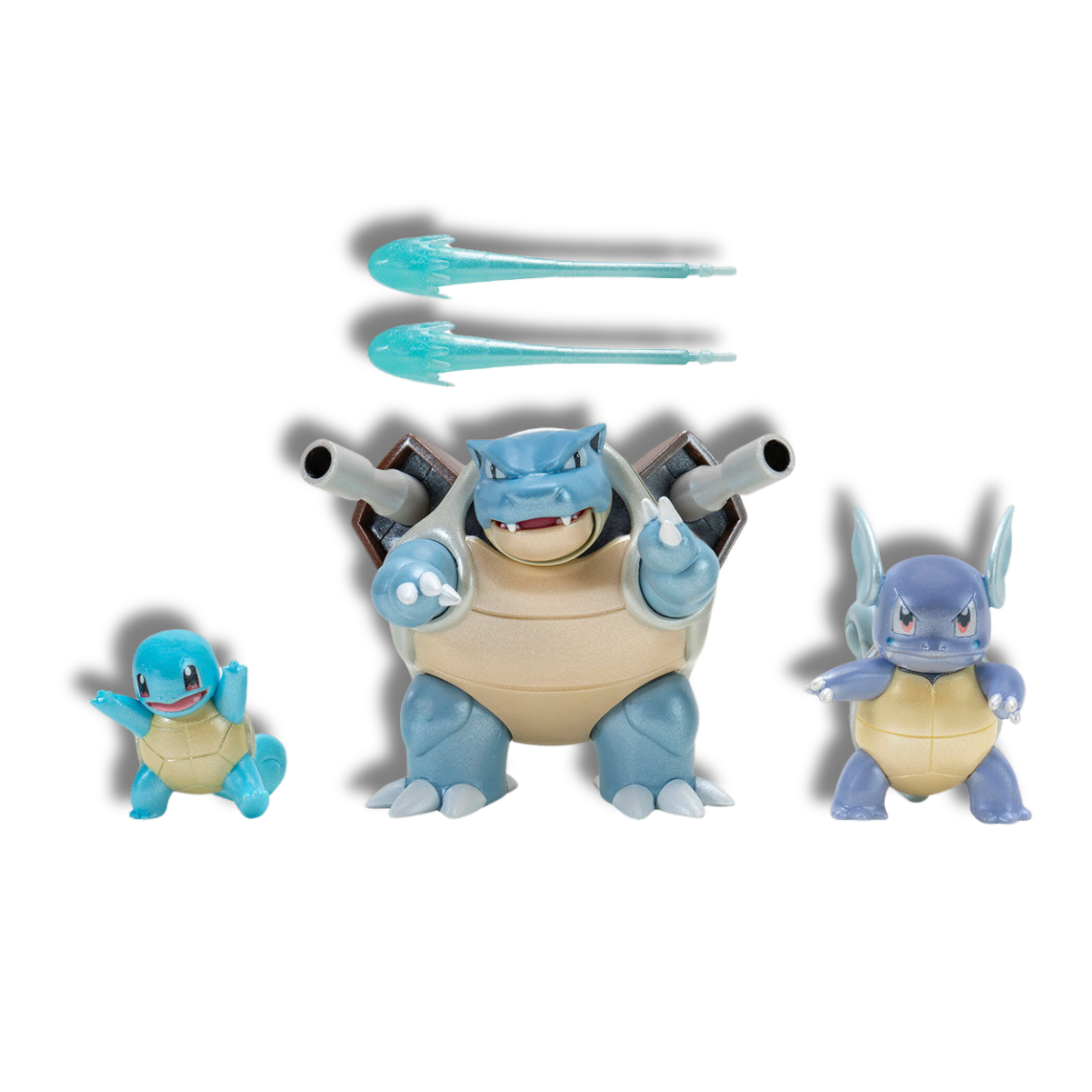 Pack de Figuras Squirtle, Wartortle y Blastoise - Pokemon