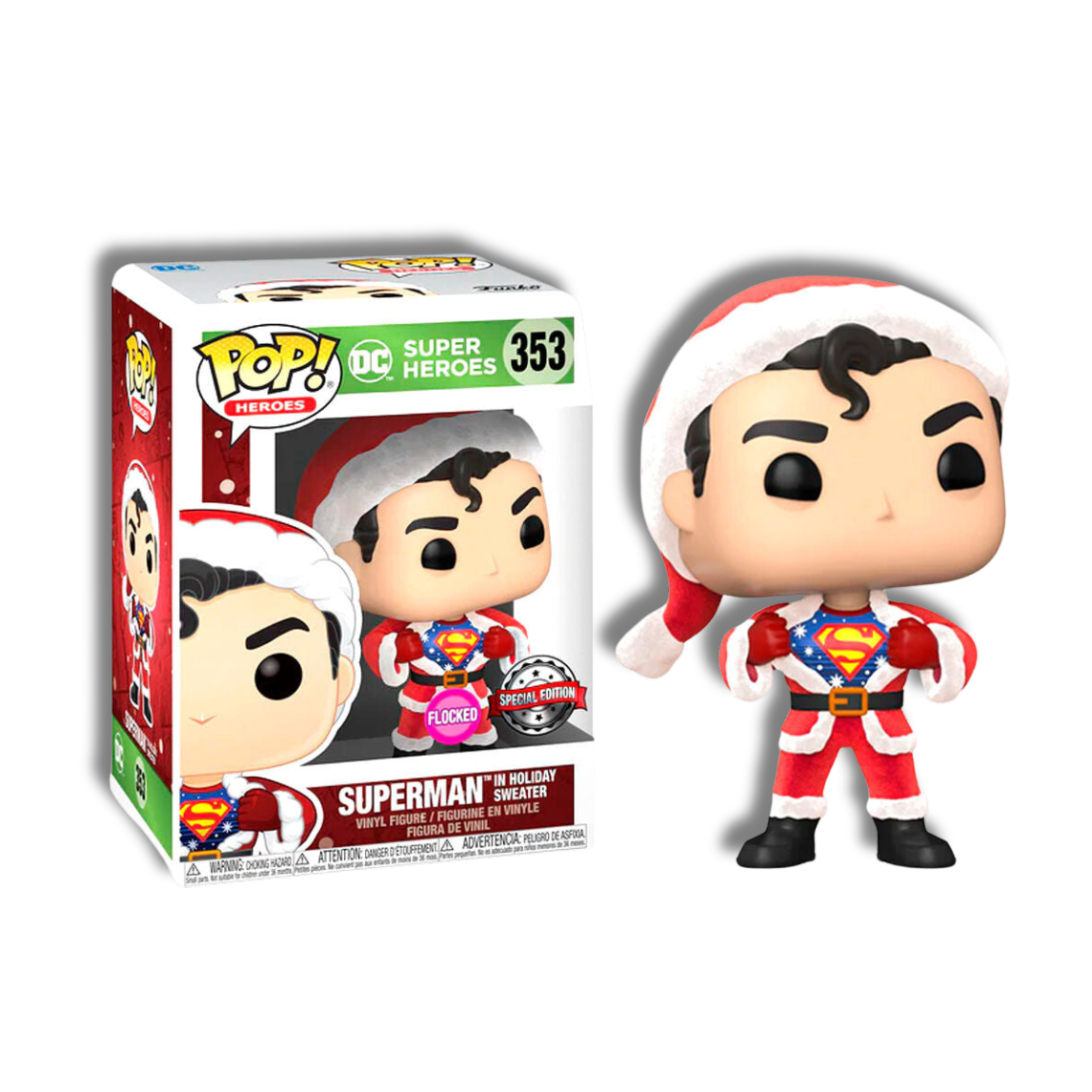 Set Funko POP! Holiday Superman Exclusive Flocked - Superman