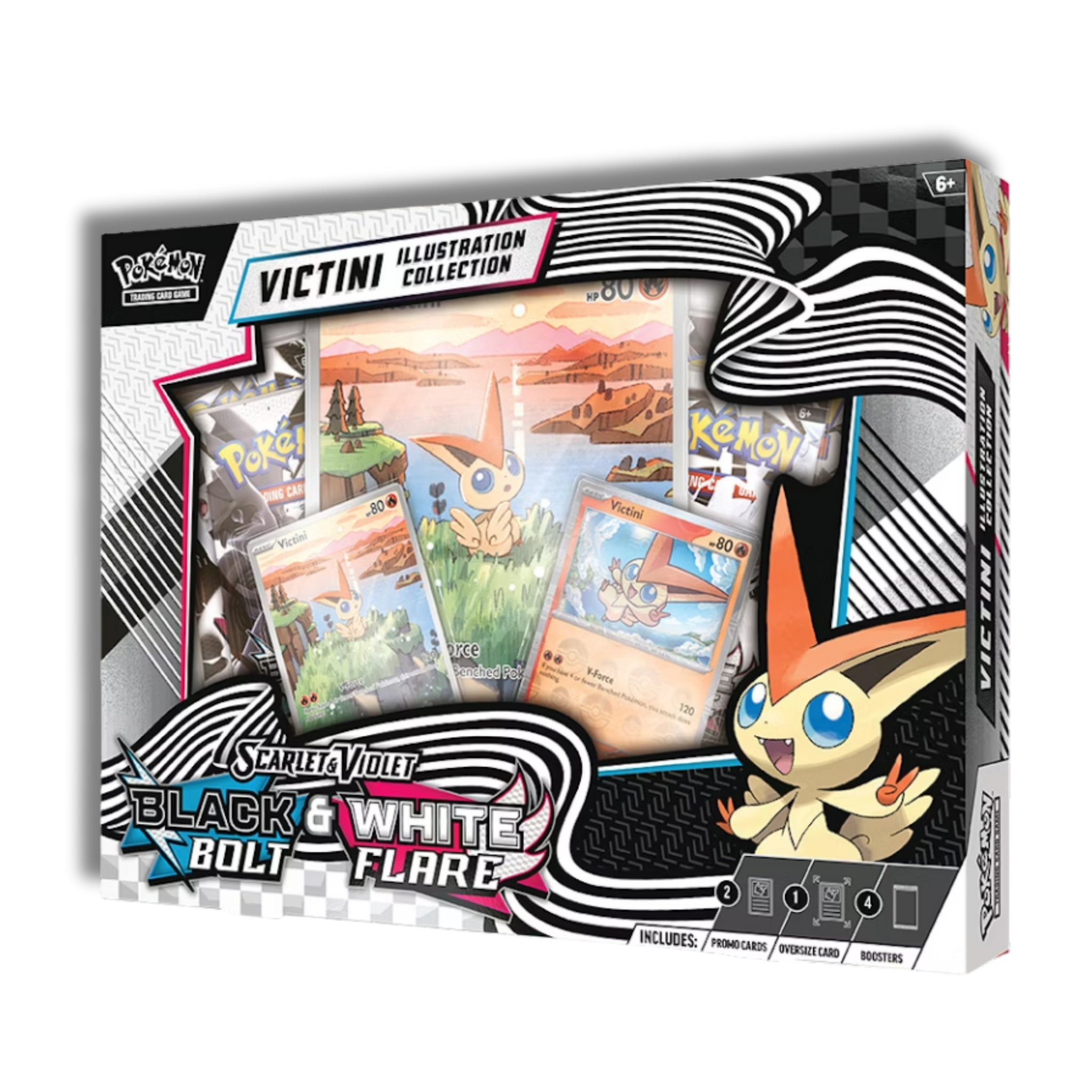 Caja Colección Ilustración Victini Fulgor Negro y Llama Blanca - Españ