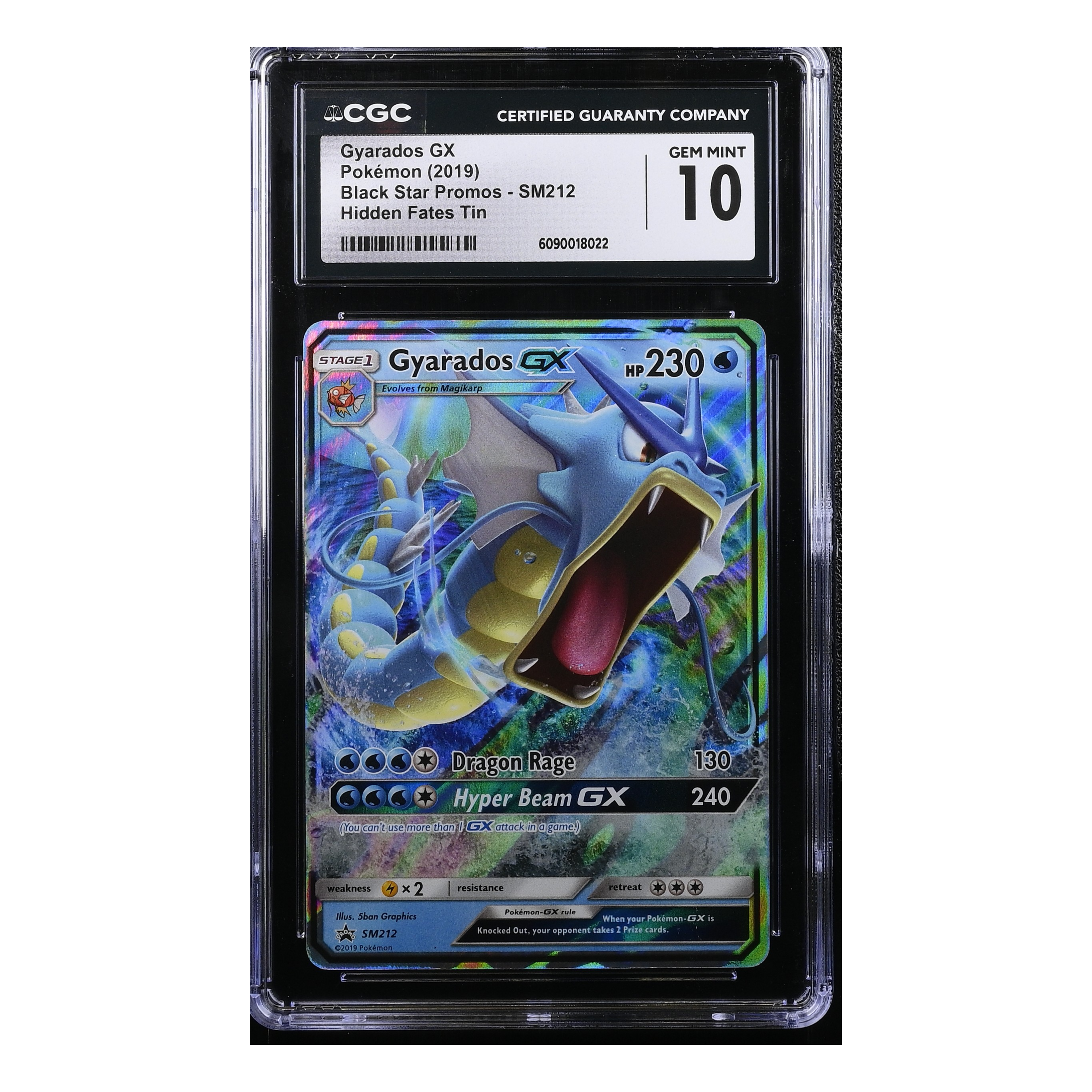 Gyarados GX (2019) - Black Star Promos Hidden Fates - CGC 10