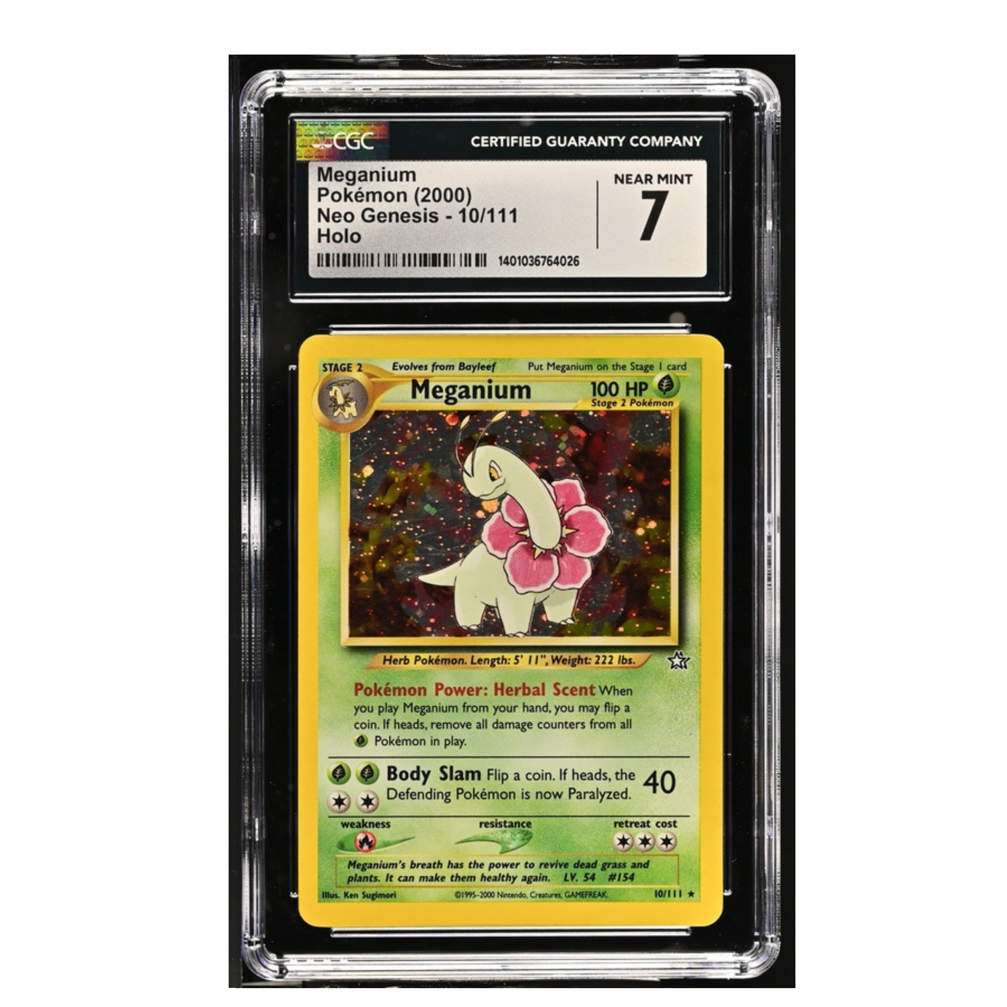 Meganium Pokémon (2000) - Neo Genesis - 10/111 - Holo - CGC 7