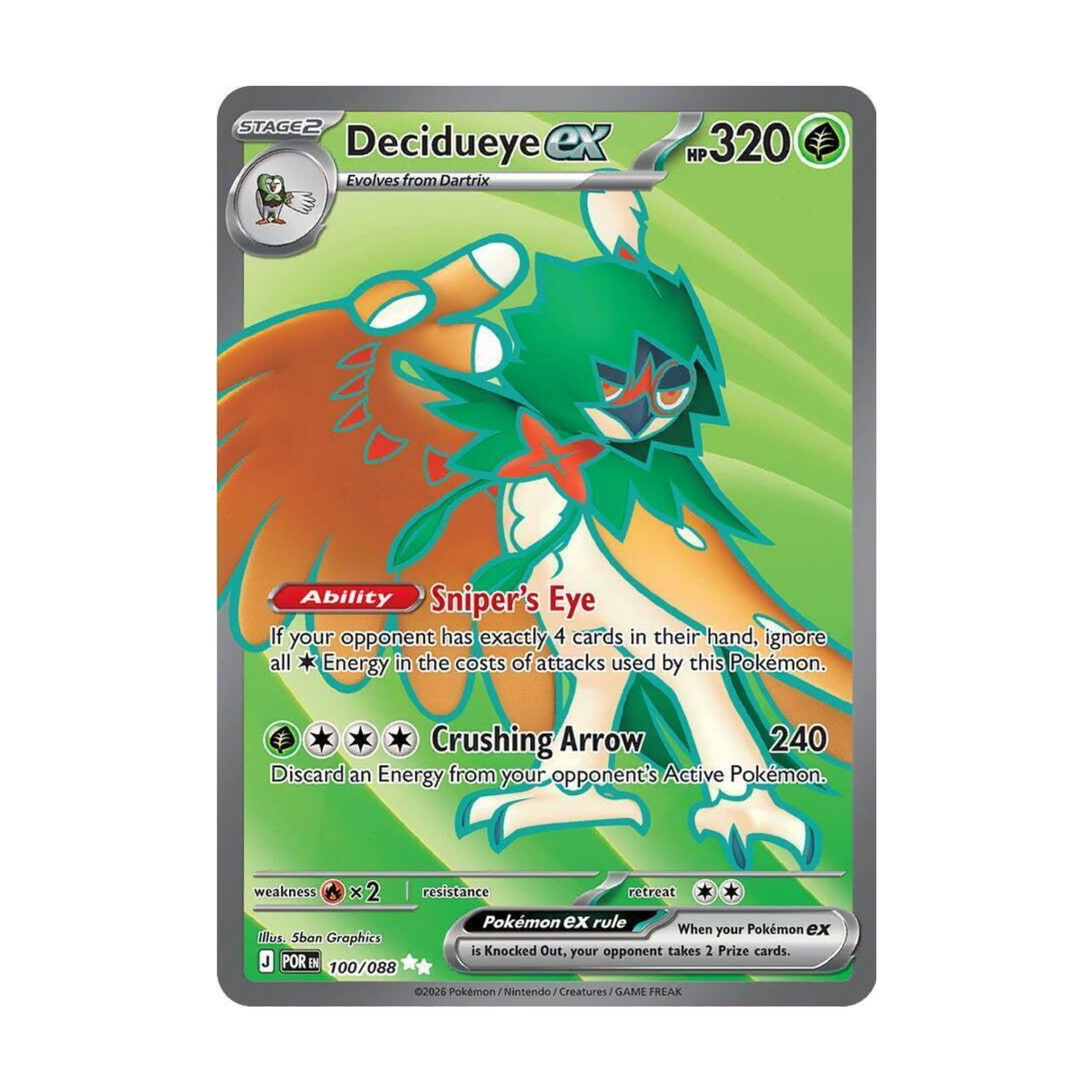Decidueye EX POR 100 - NM Español