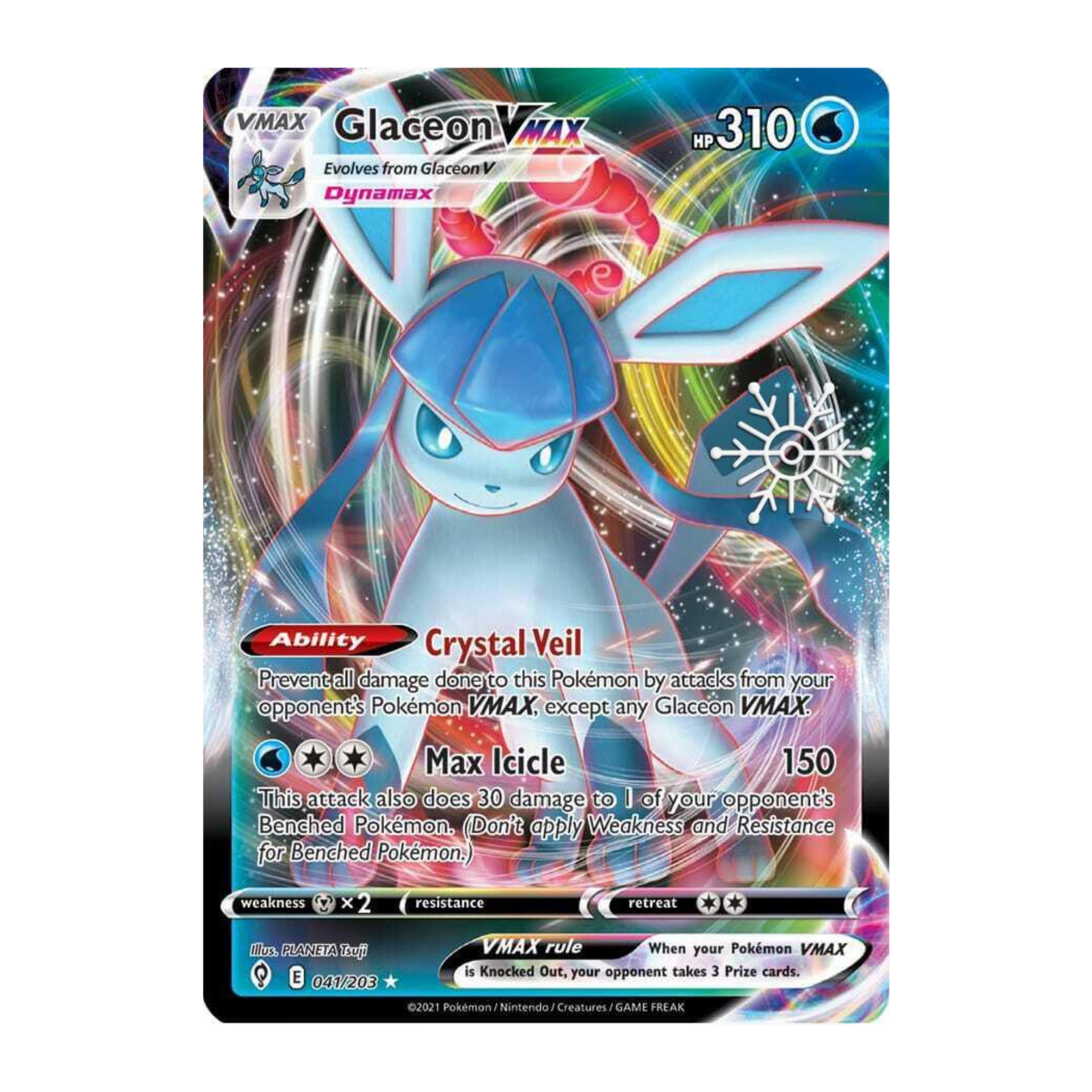 Glaceon VMAX (Snowflake Stamp) EVS 41 - SELLADO Inglés