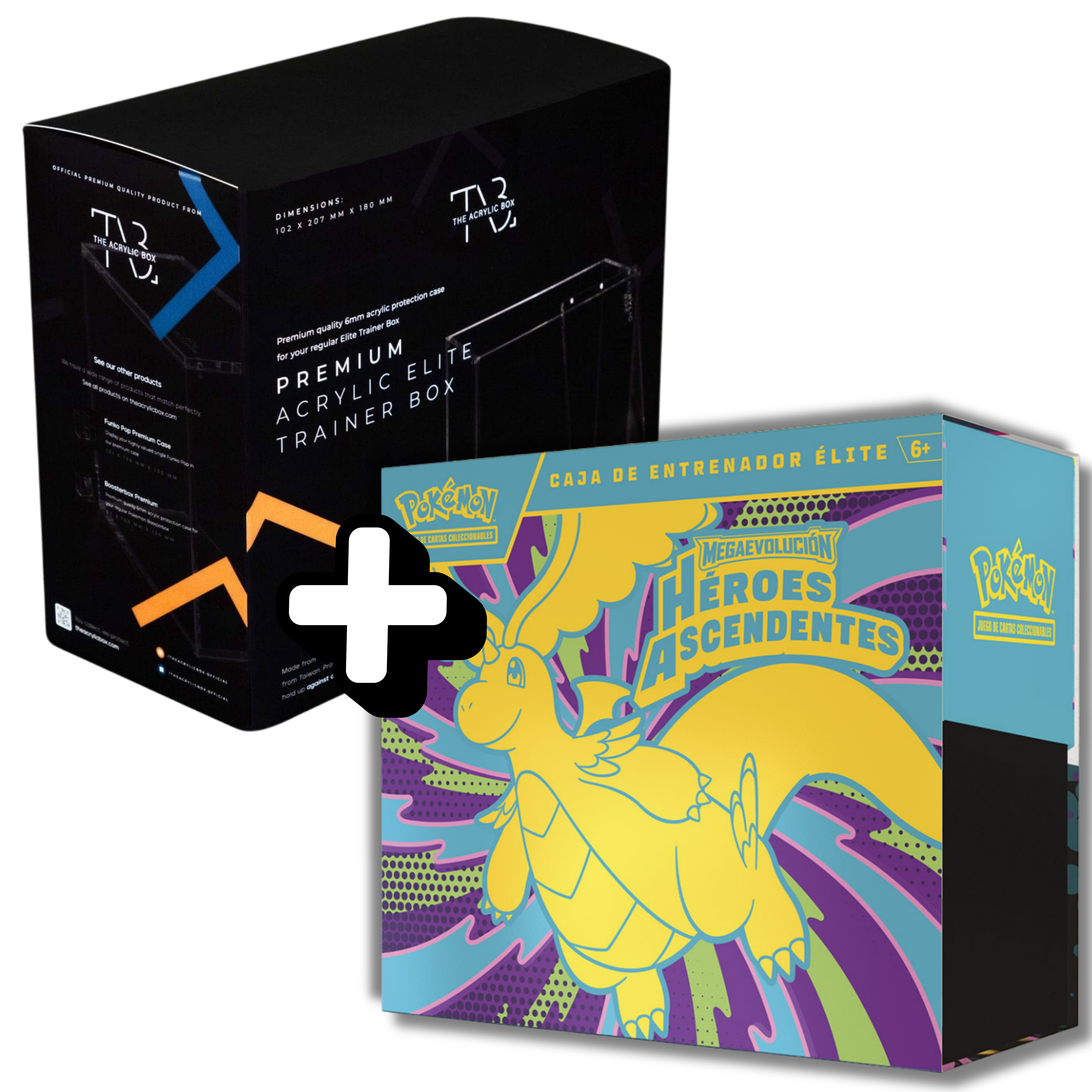 ETB Caja de Entrenador Elite Héroes Ascendentes + Protector Acrílico para ETB