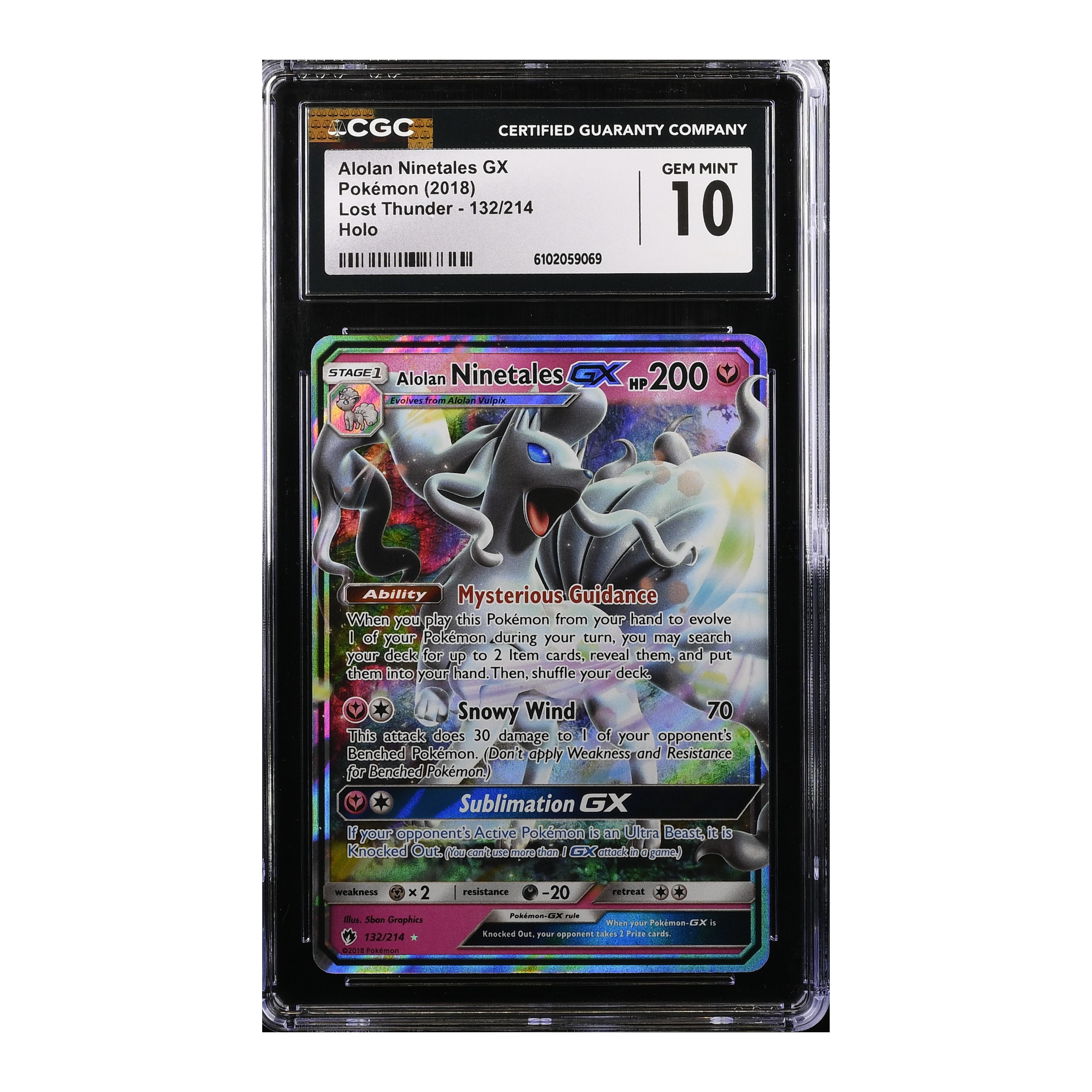 Alolan Ninetales GX (2018) Lost Thunder - CGC 10
