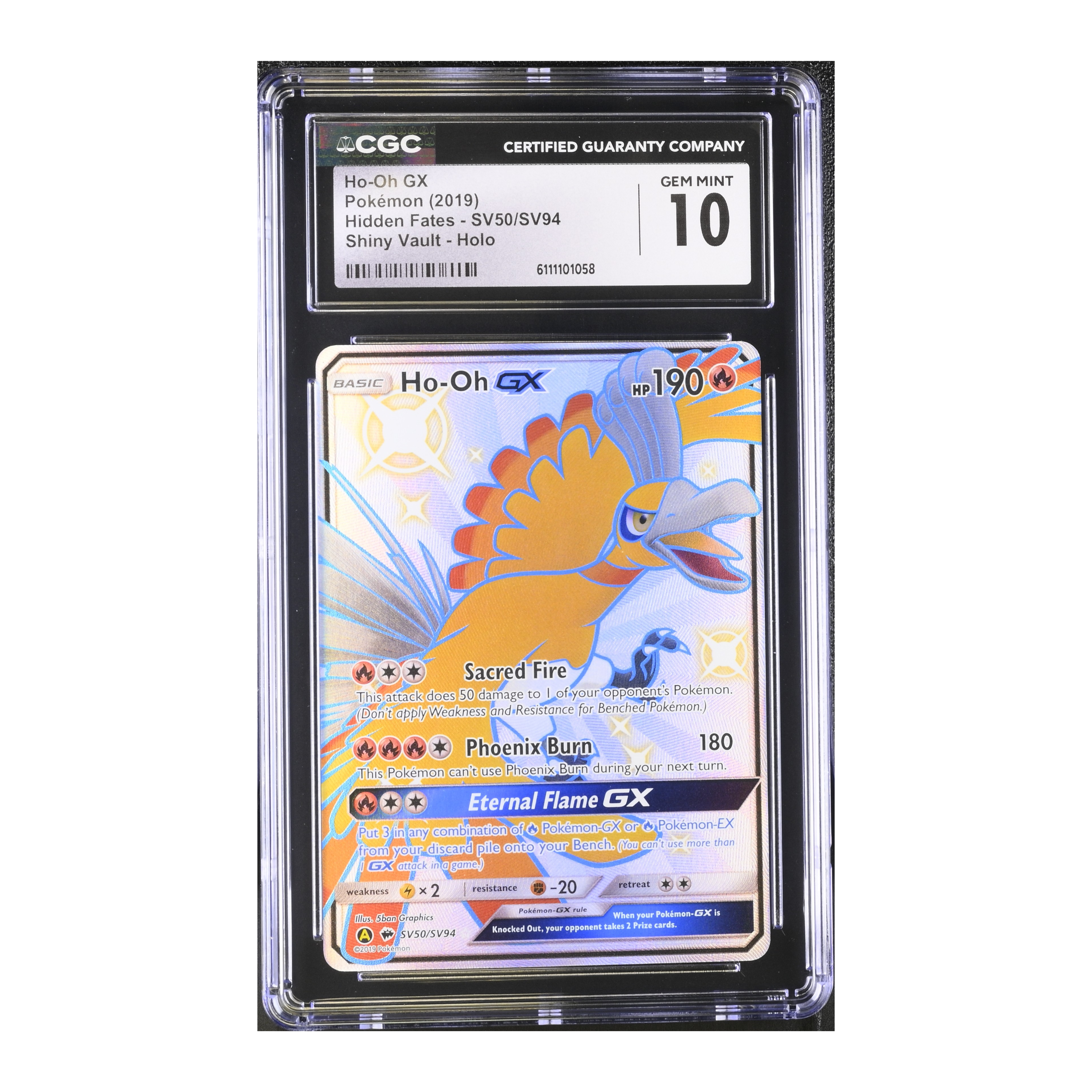 Ho-Oh GX (2019) Hidden Fates - CGC 10