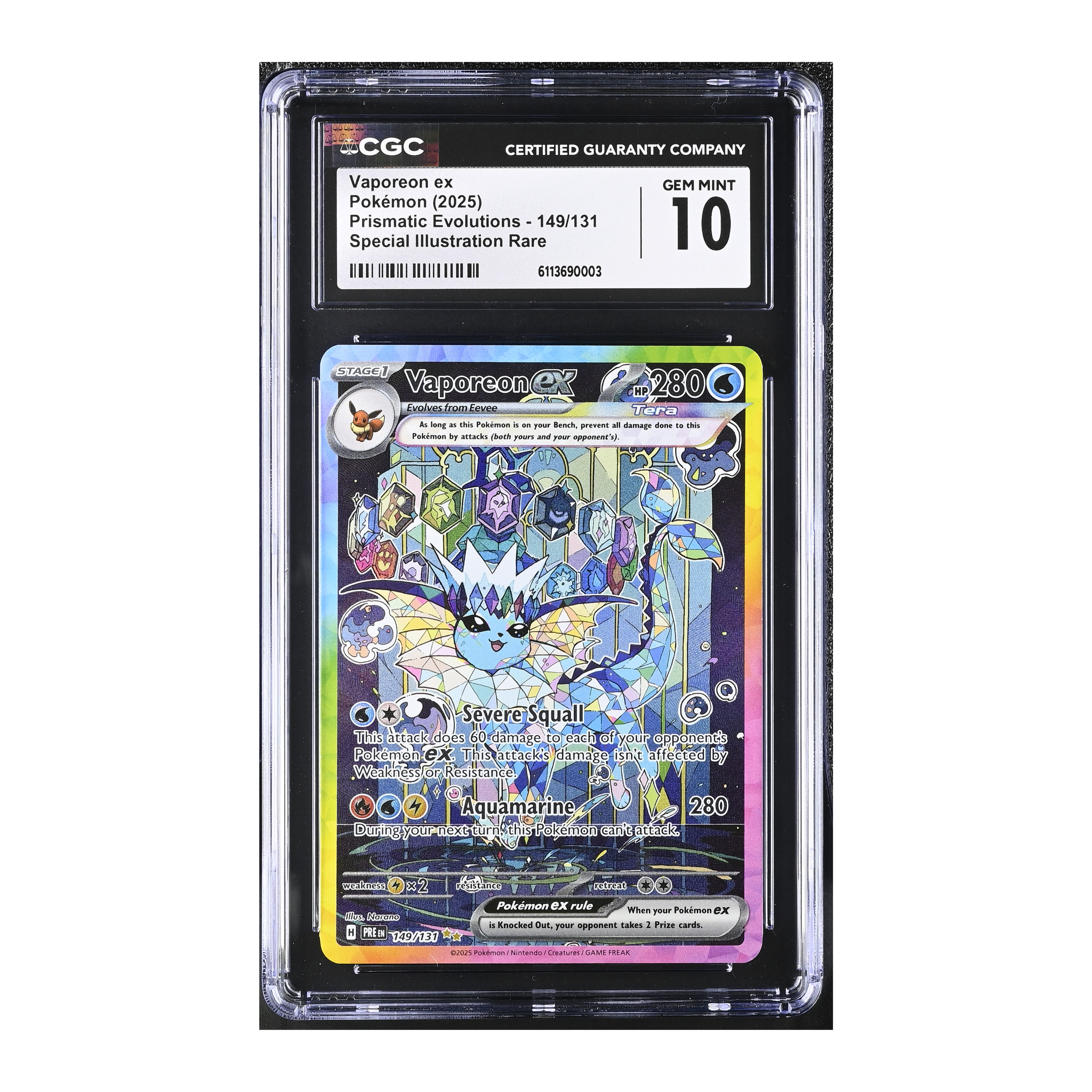 Vaporeon EX (2025) Prismatic Evolutions - CGC 10