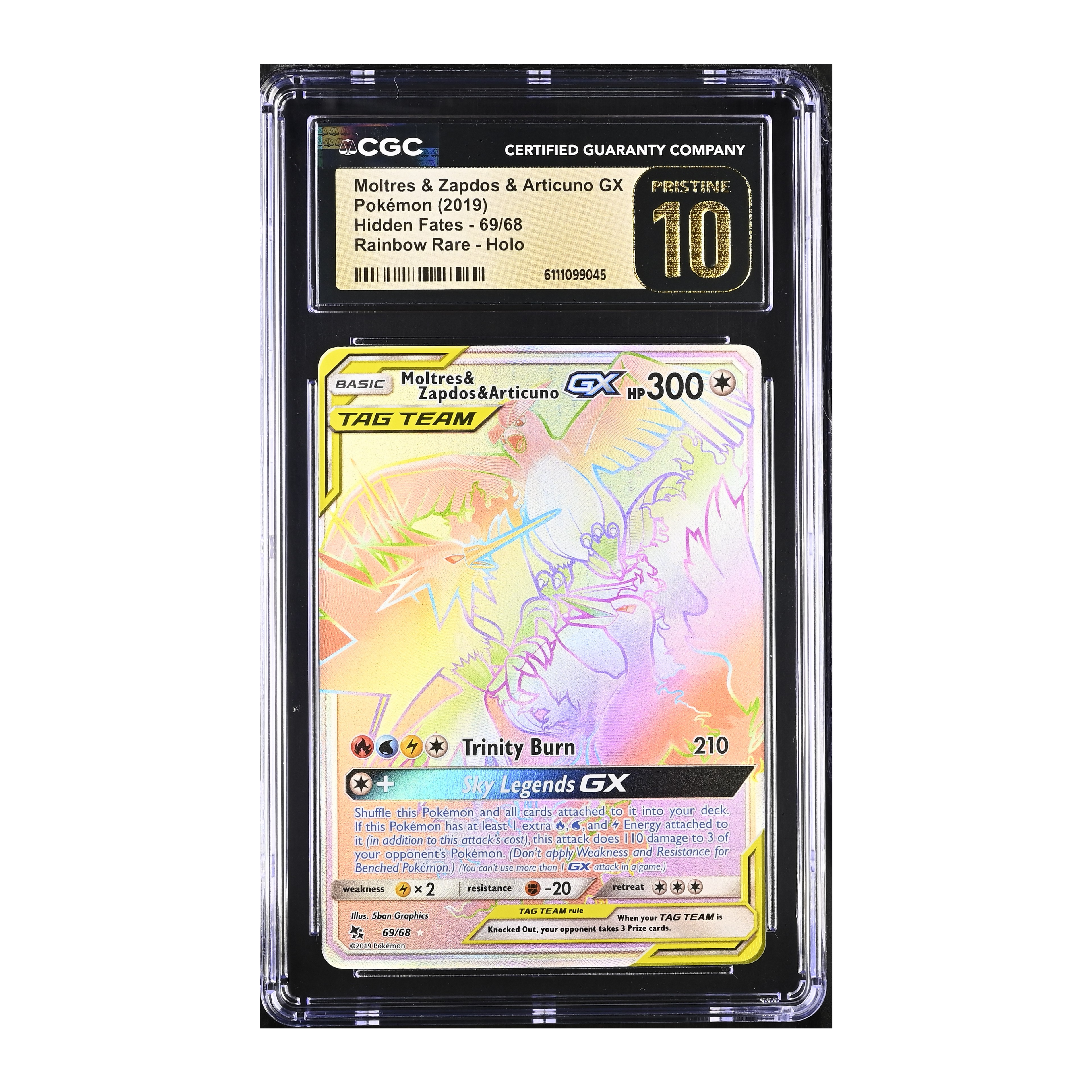 Moltres & Zapdos & Articuno GX (2025) Hidden Fates - CGC 10 PRISTINE