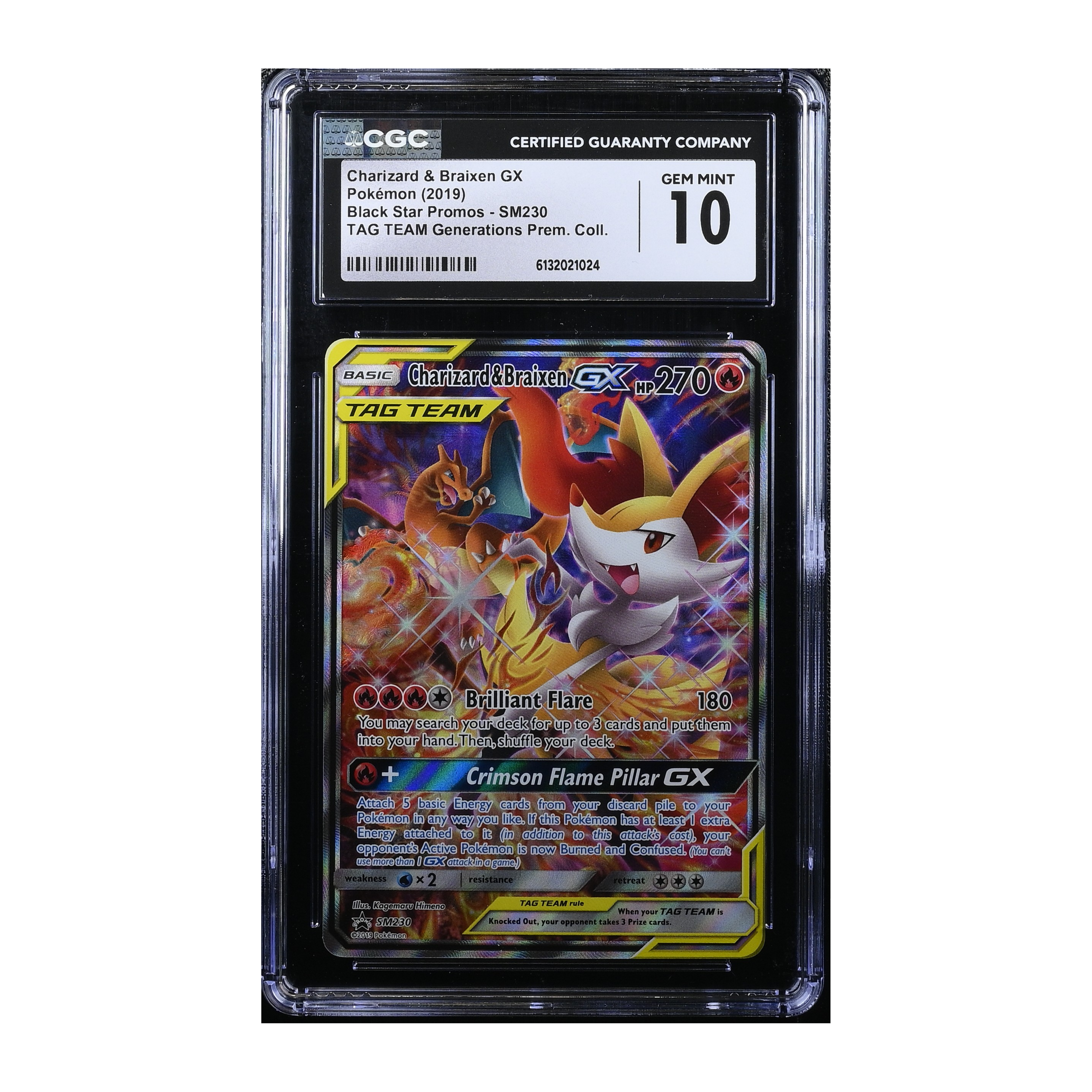 Charizard & Braixen GX (2019) Black Star Promo Tag Team - CGC 10