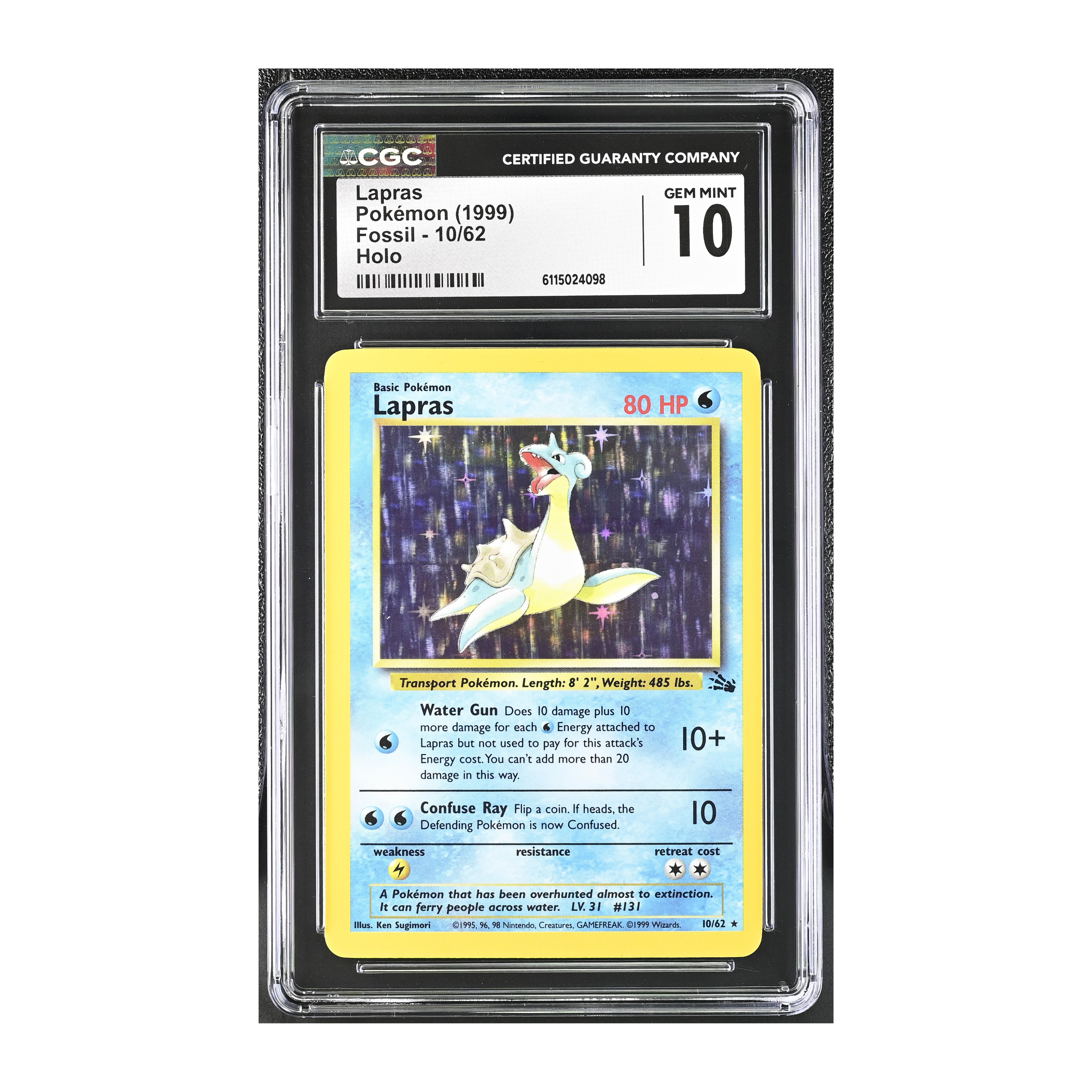 Lapras (1999) Fossil Holo - CGC 10