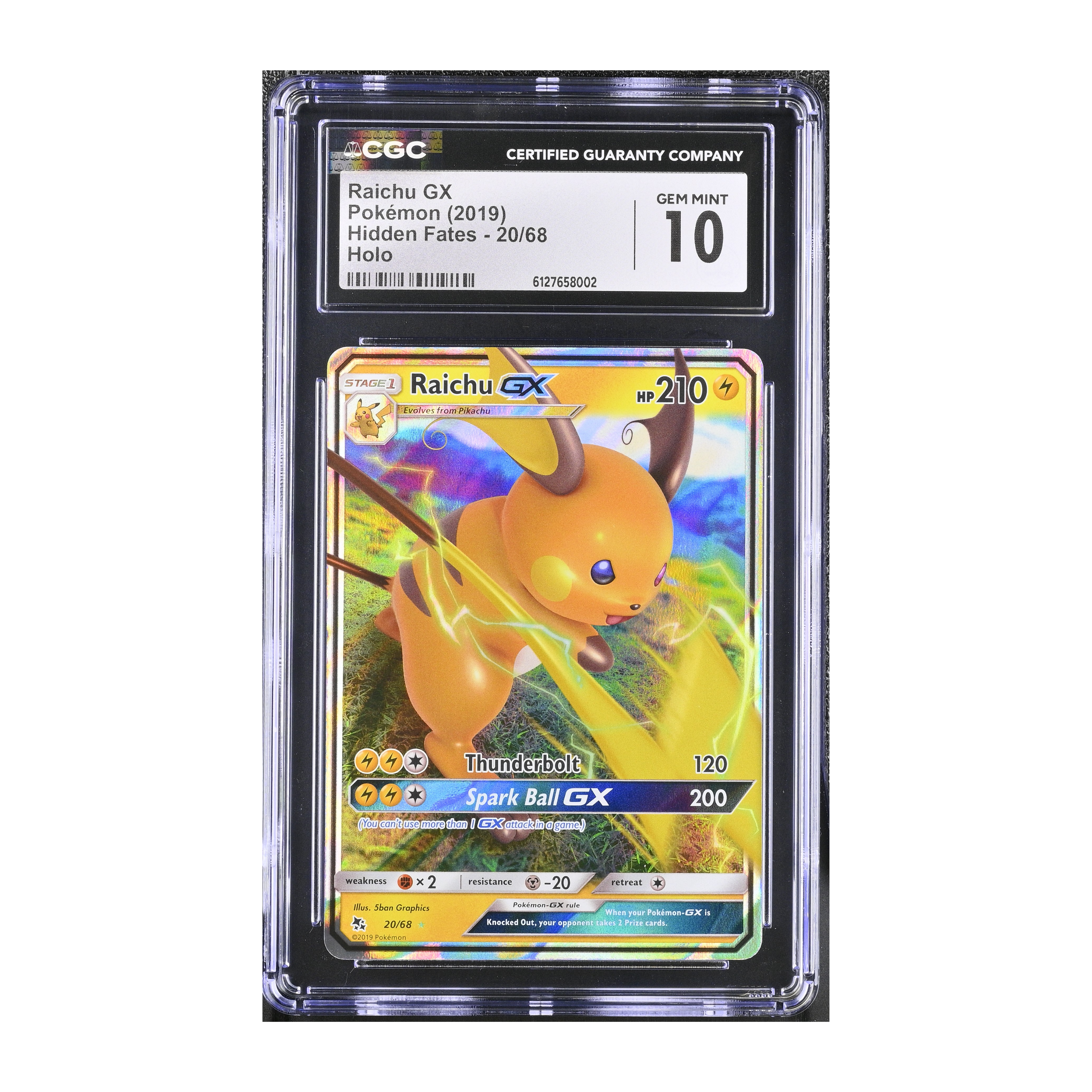 Raichu GX (2019) Hidden Fates - CGC 10