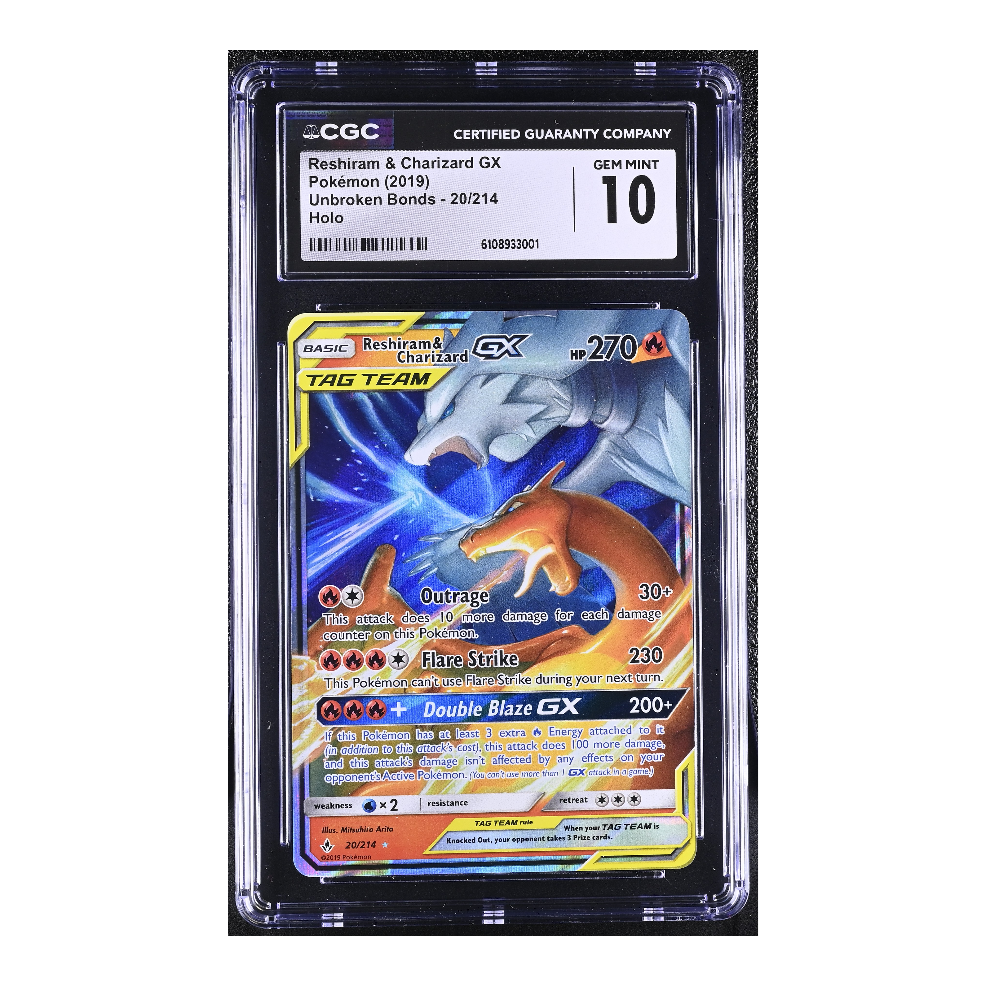 Reshiram & Charizard GX (2019) Unbroken Bonds - CGC 10