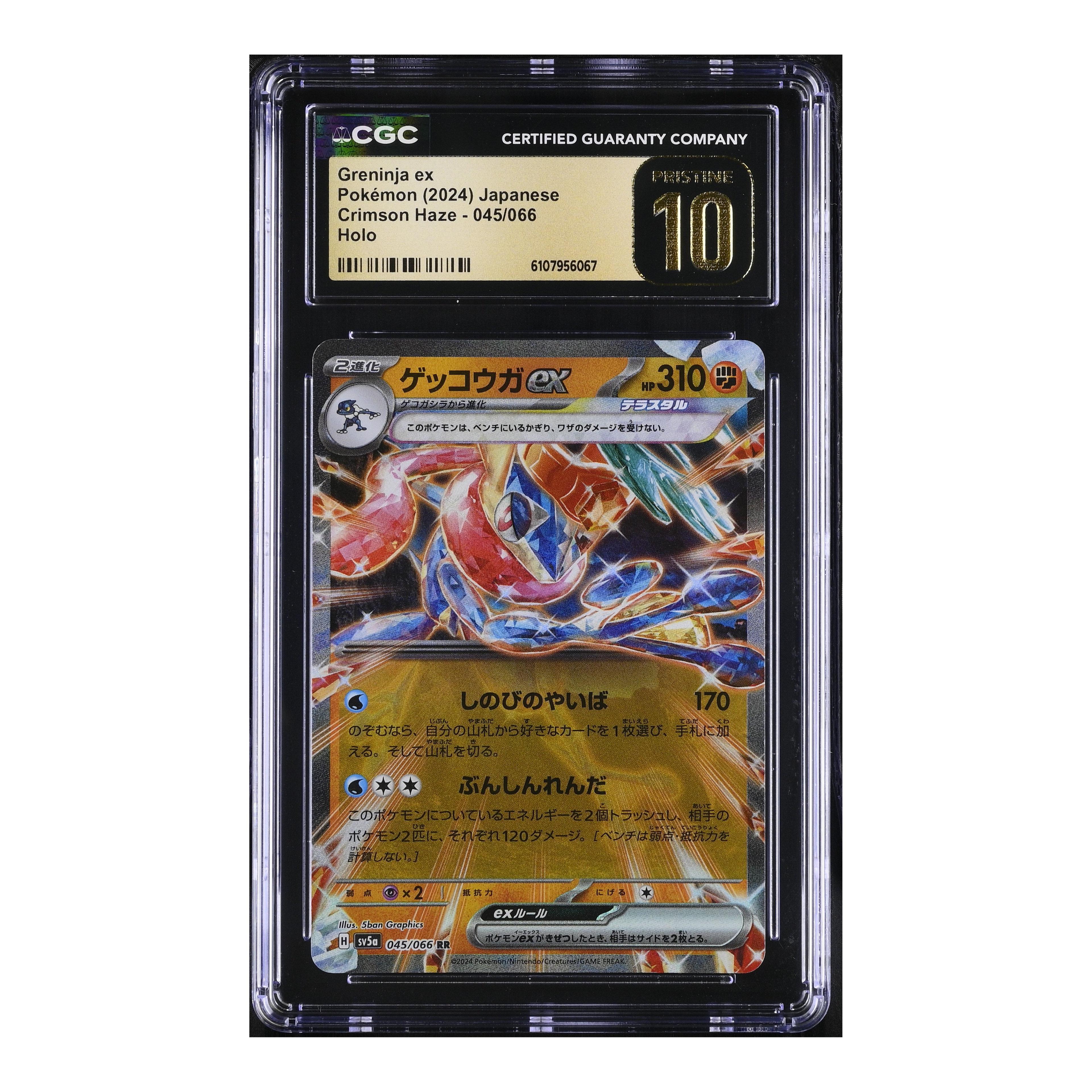 Greninja EX (2024) Japanese Crimson Haze - CGC 10 PRISTINE