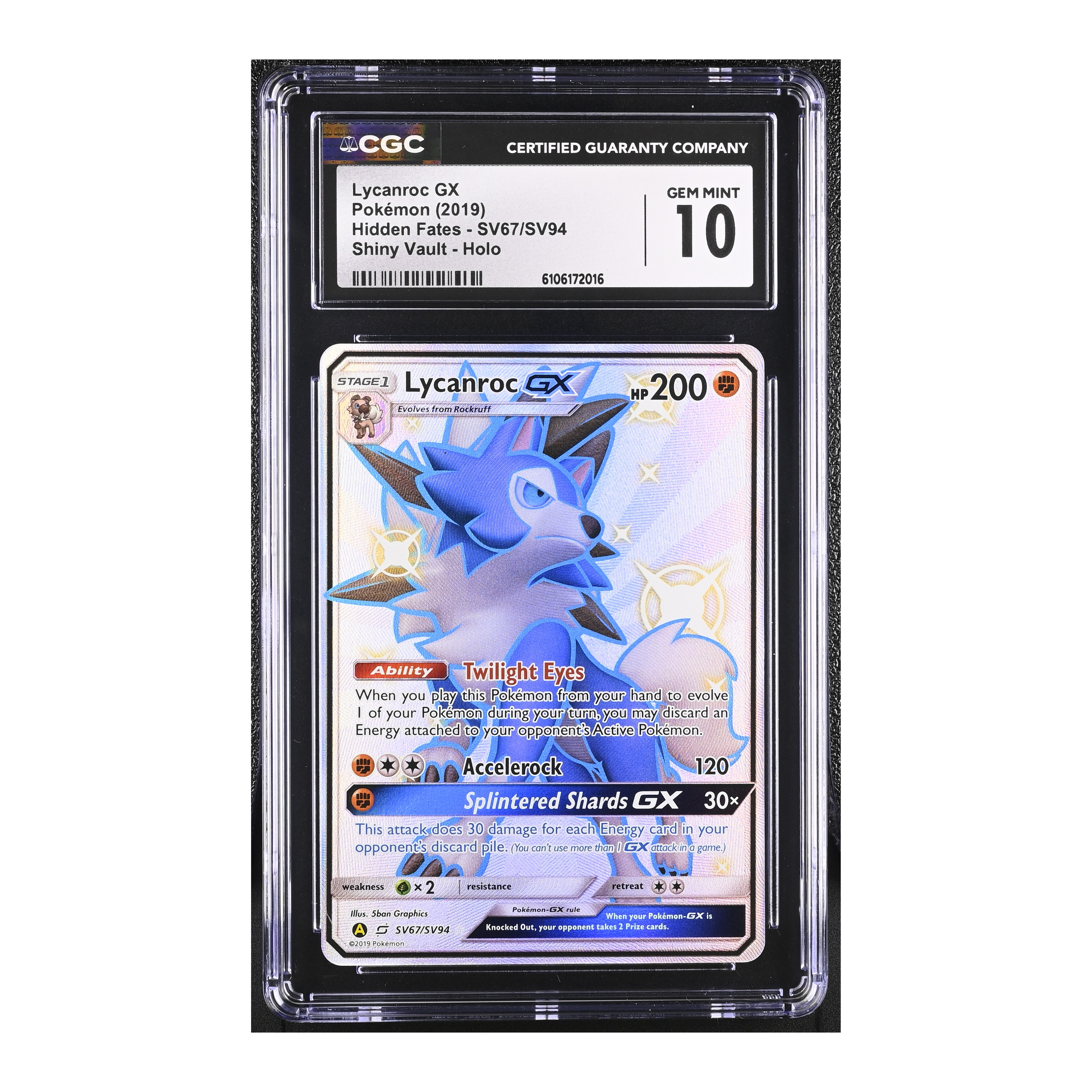 Lycanroc GX (2019) Hidden Fates - CGC 10