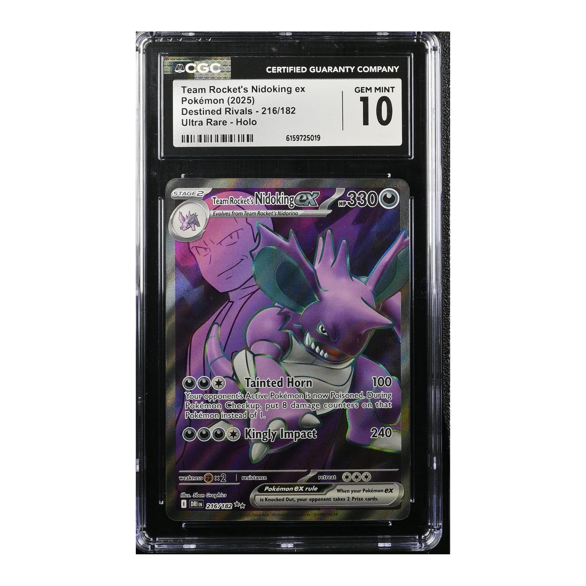 Team Rocket's Nidoking EX (2025) Destined Rivals - CGC 10
