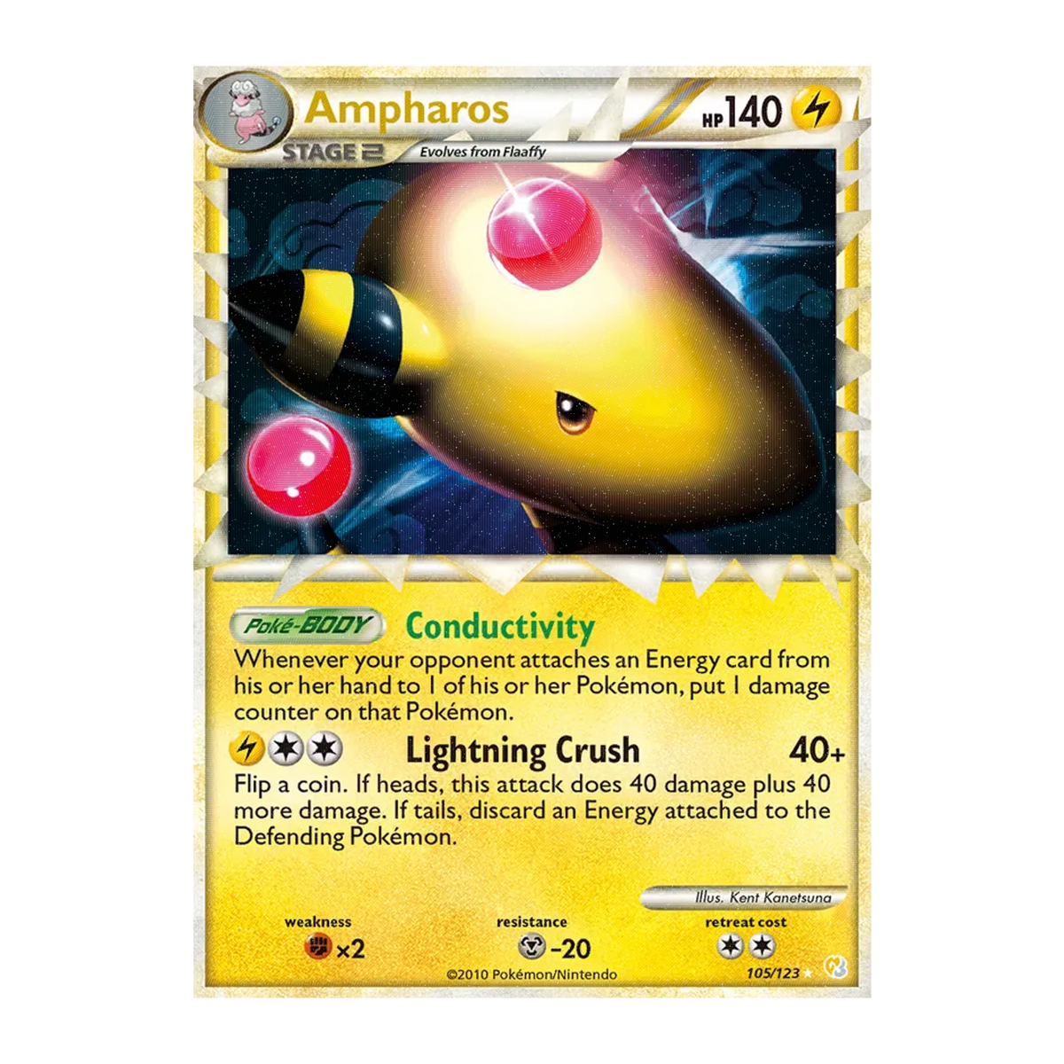 Ampharos HS 105 - EX Inglés