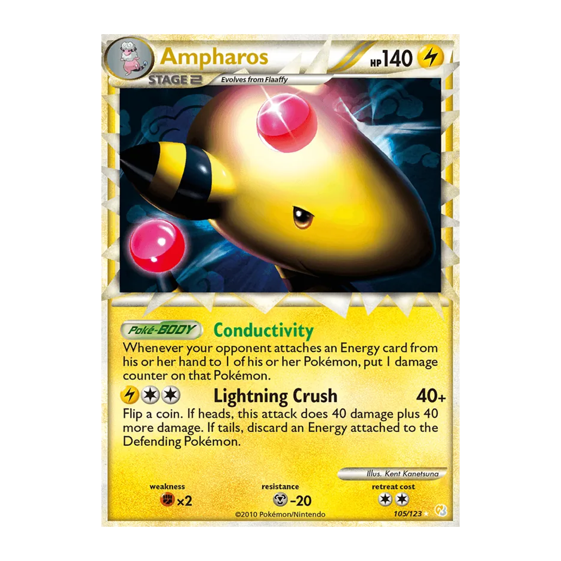 Ampharos HS 105 - EX Inglés