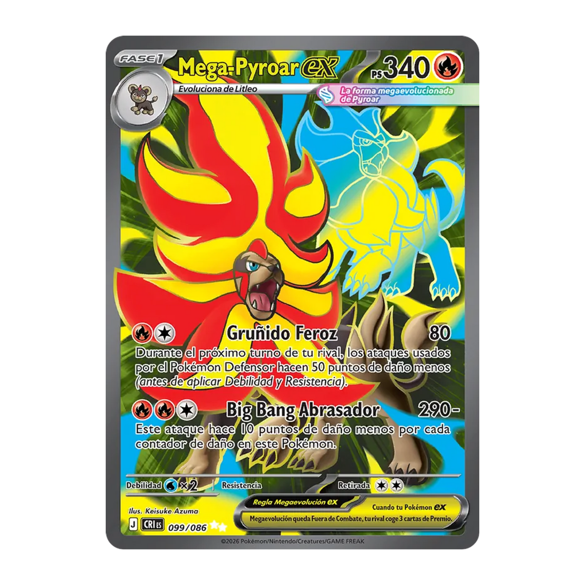Mega-Pyroar ex CRI 099 - NM Español