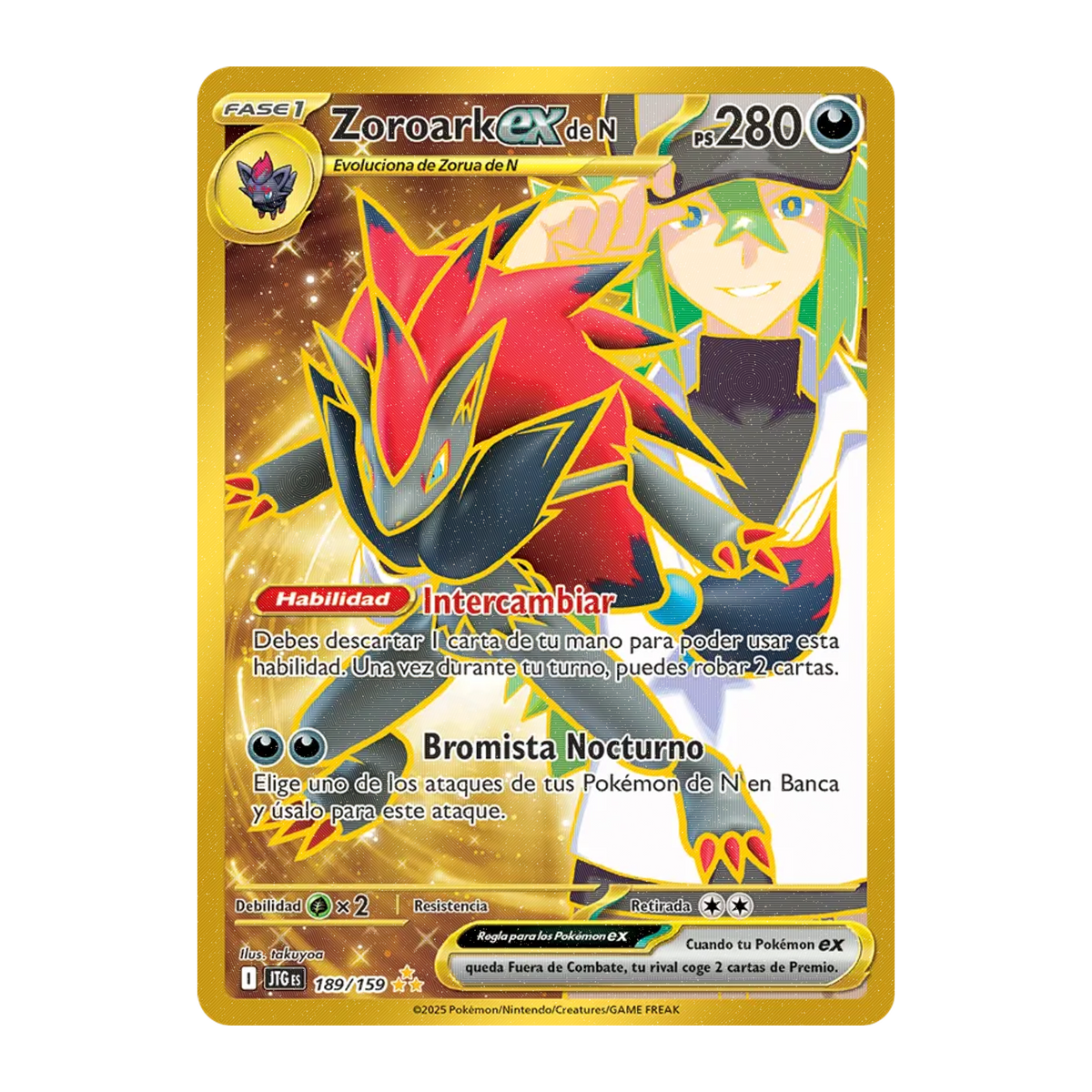 Zoroark ex de N JTG 189 - NM Español