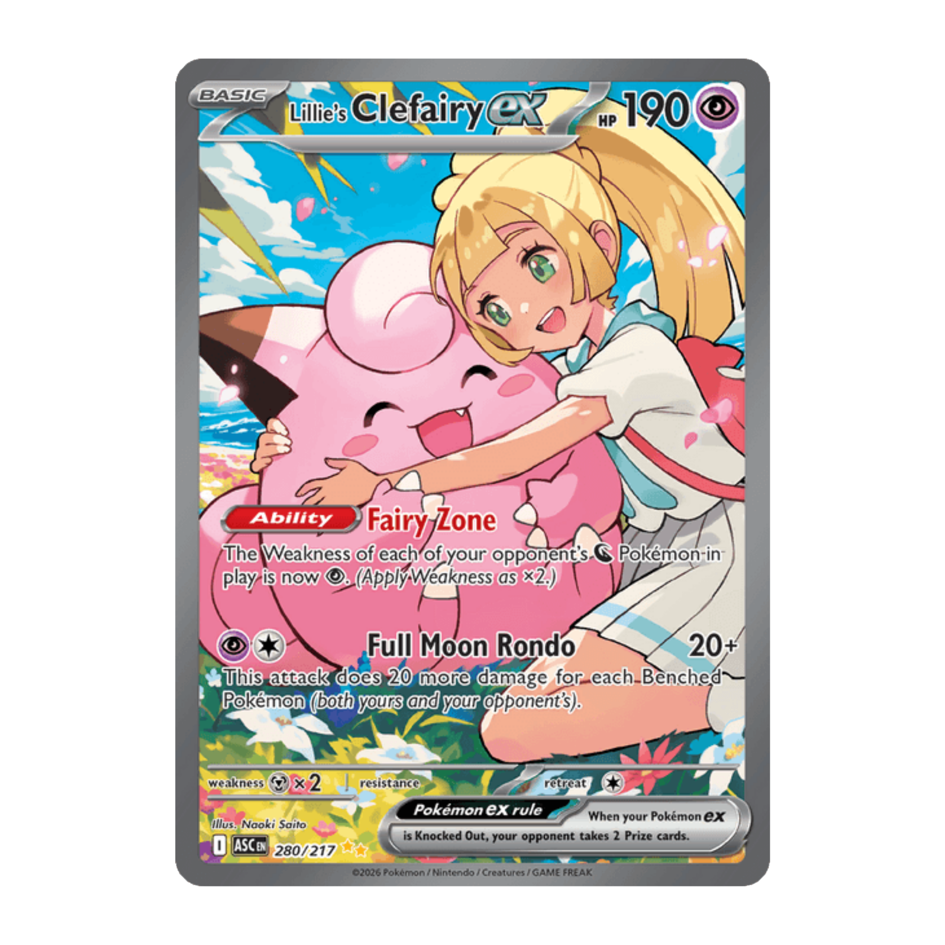 Clefairy EX de Lylia ASC 280 - NM Español