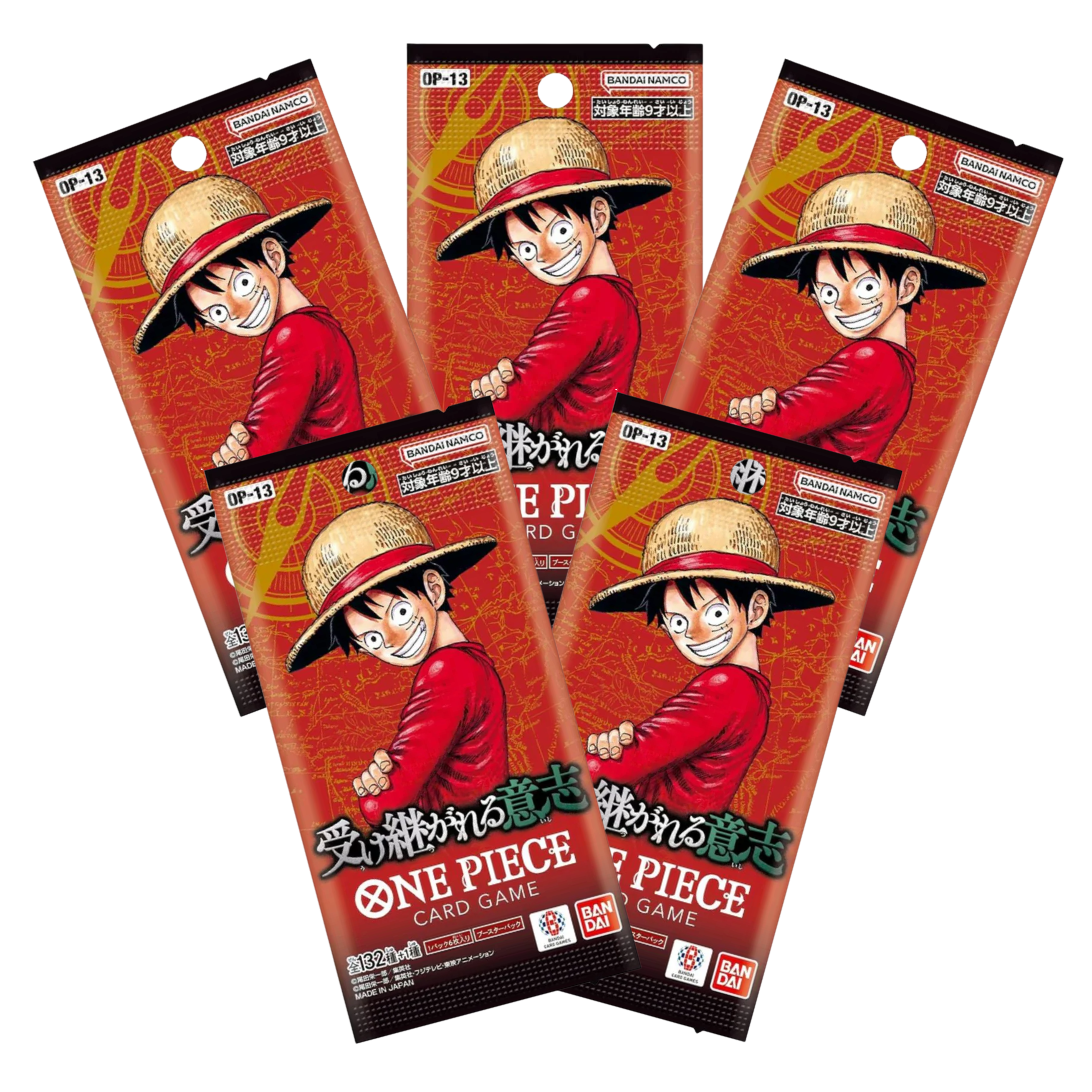 Pack 5 Sobres One Piece Carrying on His Will OP13 - Japones