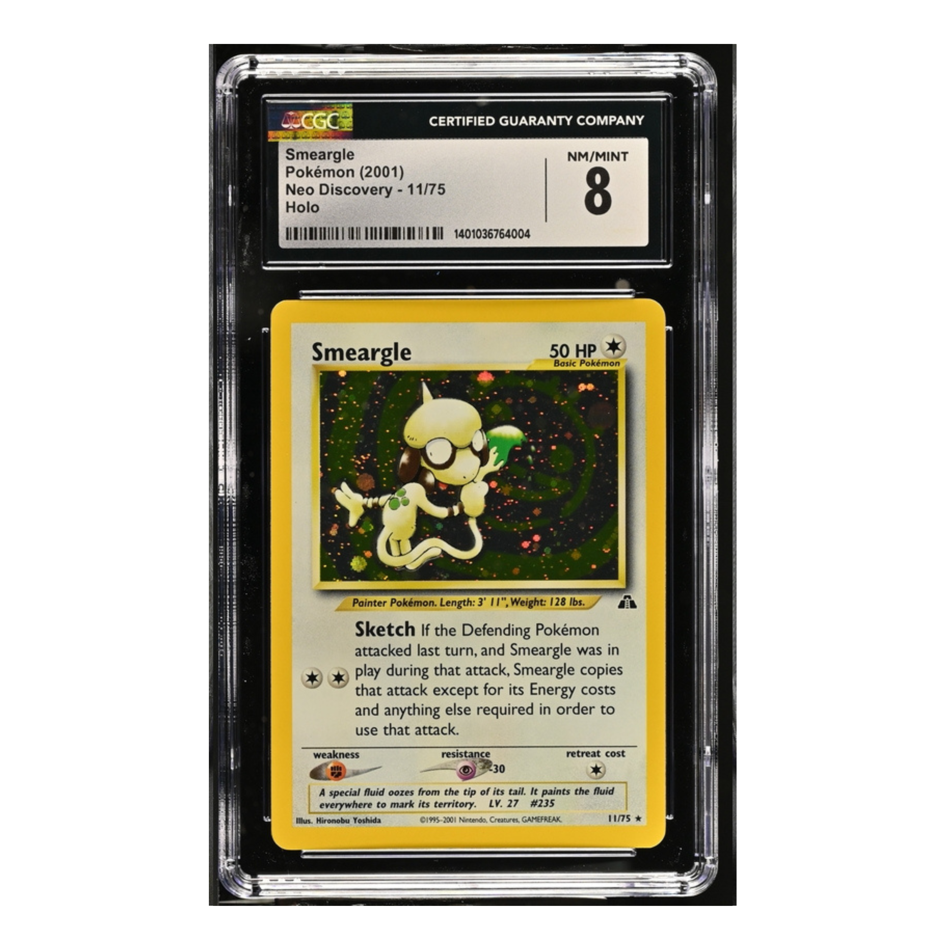 Smeargle Pokémon (2001) - Neo Discovery - 11/75 - Holo - CGC 8