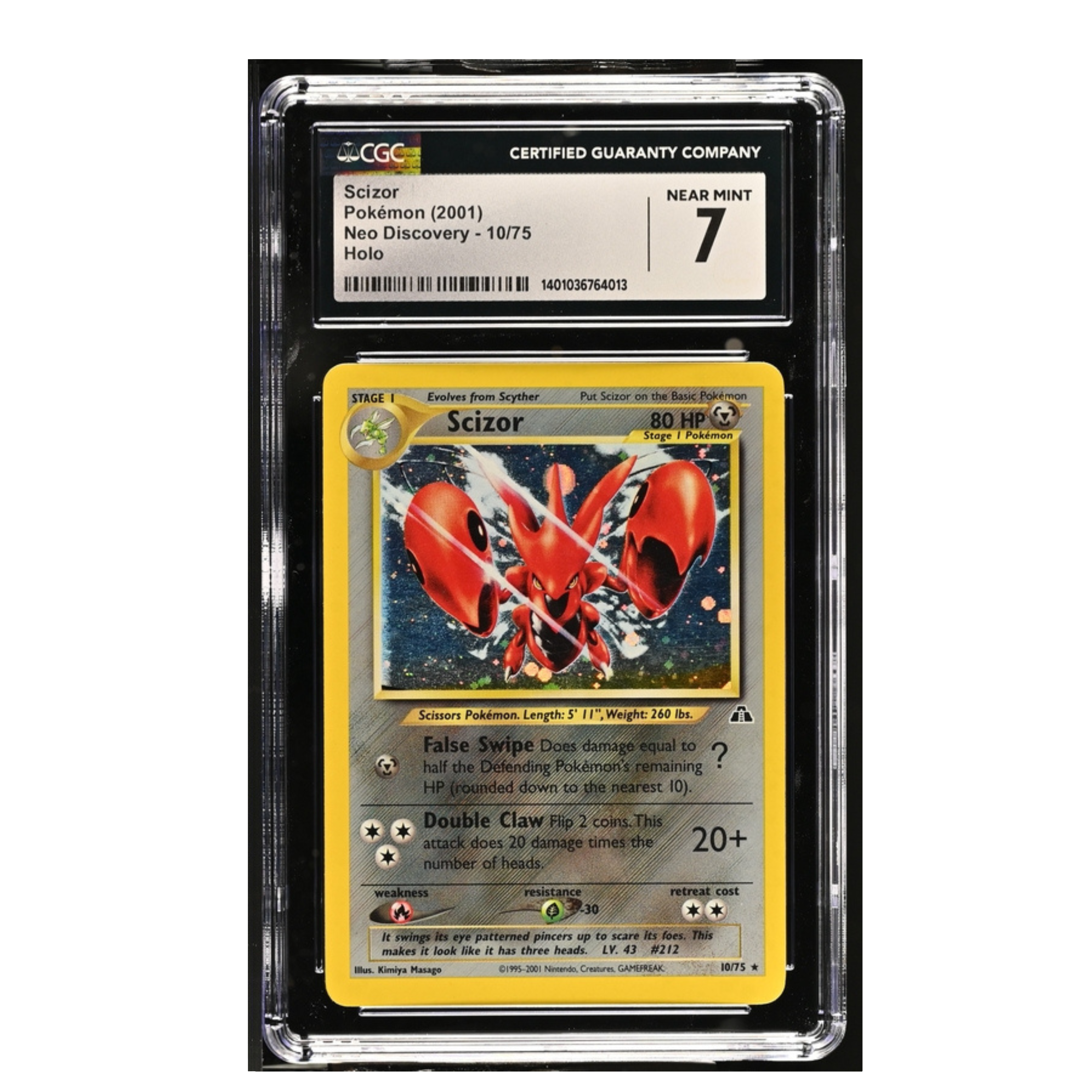 Scizor Pokémon (2001) - Neo Discovery - 10/75 _ Holo - CGC 7
