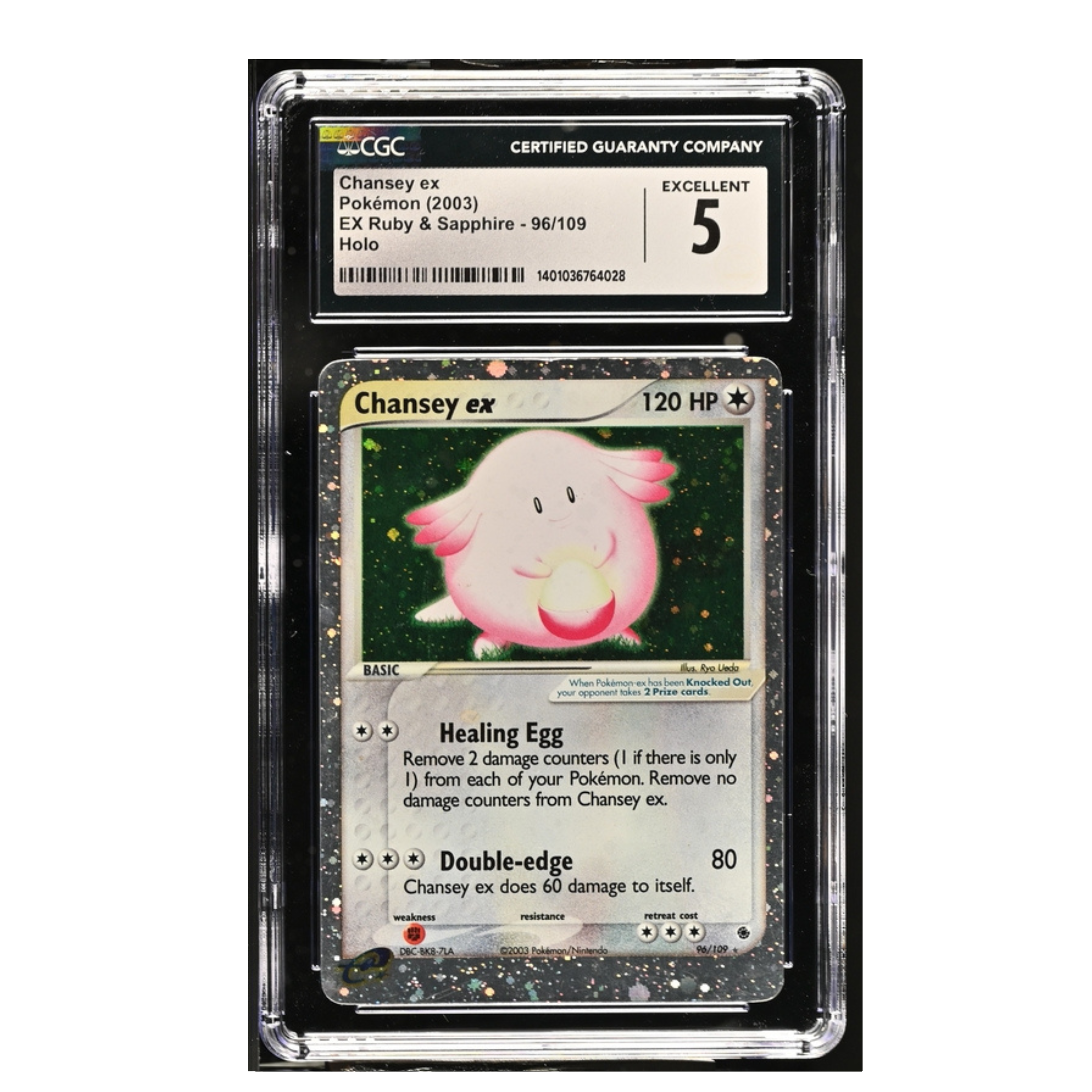 Chansey ex Pokémon (2003) - EX Ruby & Saphire - 96/109 - Holo - CGC 5